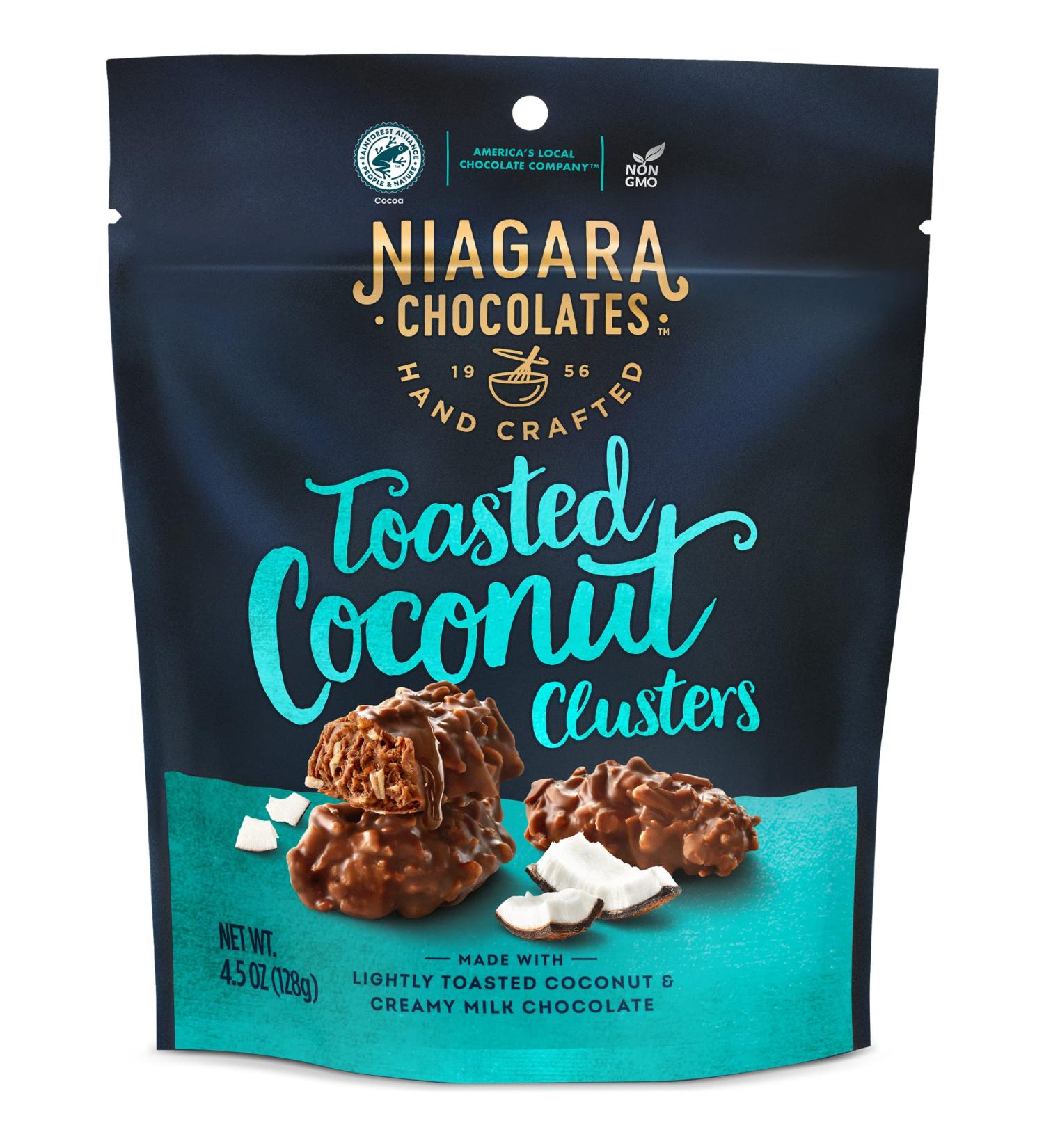 Niagara Chocolates Milk Chocolate Toasted Coconut Clusters - 4.5 oz Stand Up Bag - Buy Online on GoSupps.com