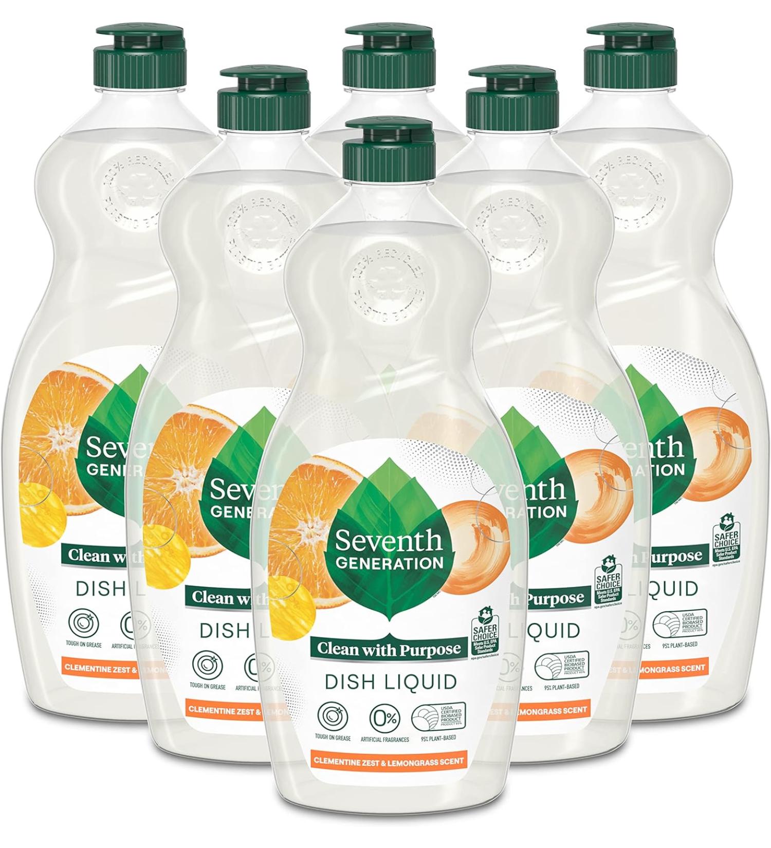 Seventh Generation Dish Liquid Soap Clementine Zest Lemongrass Dishwashing Soap Liquid Soap - 19 Oz - Pack Of 6 - Buy Online on GoSupps.com