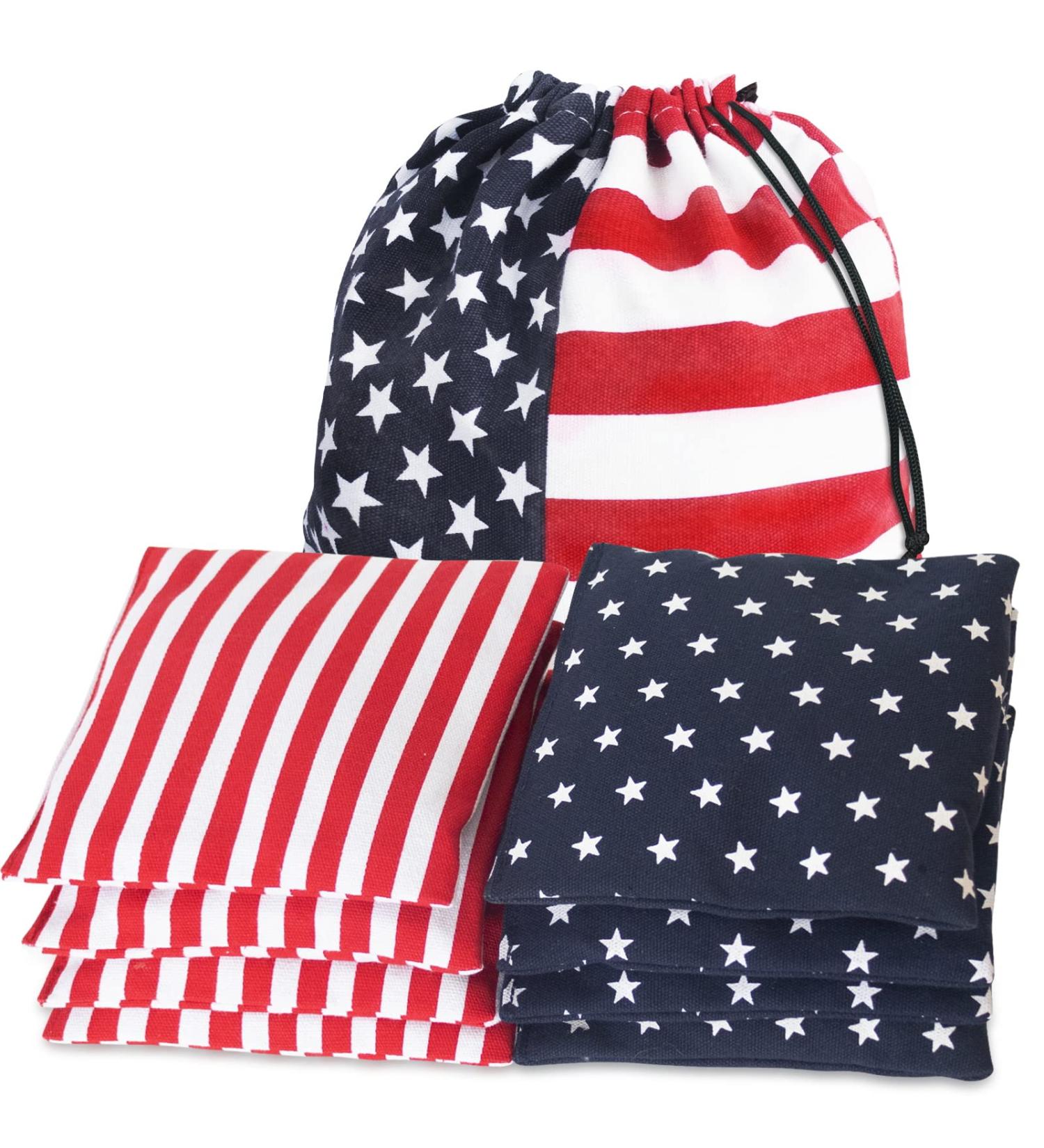Nattork Premium Classic Cornhole Set - Bean Bag Toss Game with 8 Bags & Carrying Case - American Flag Design - Buy Online on GoSupps.com