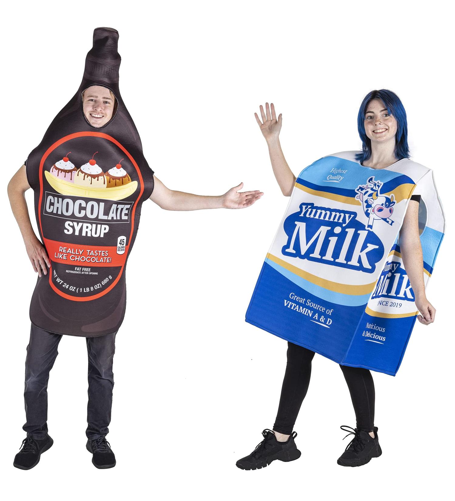 Chocolate Milk Halloween Couples Costume - Funny Carton and Syrup Bottle Outfits - Buy Online on GoSupps.com
