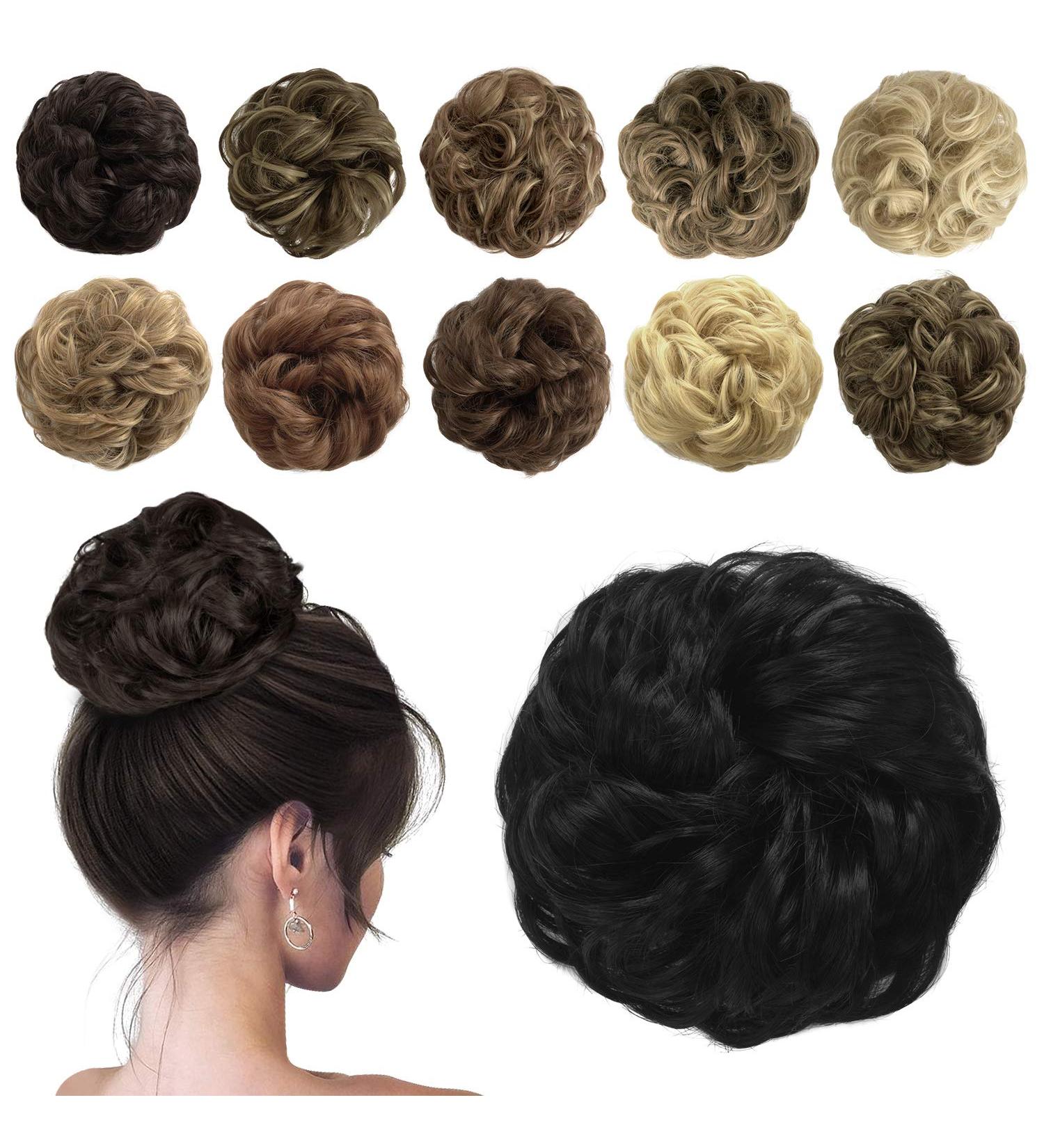Sofeiyan Hair Extensions for Women - Wavy Chignon Updos & Hair Ties | 40g Pechschwarz | International Shipping Available - Buy Online on GoSupps.com
