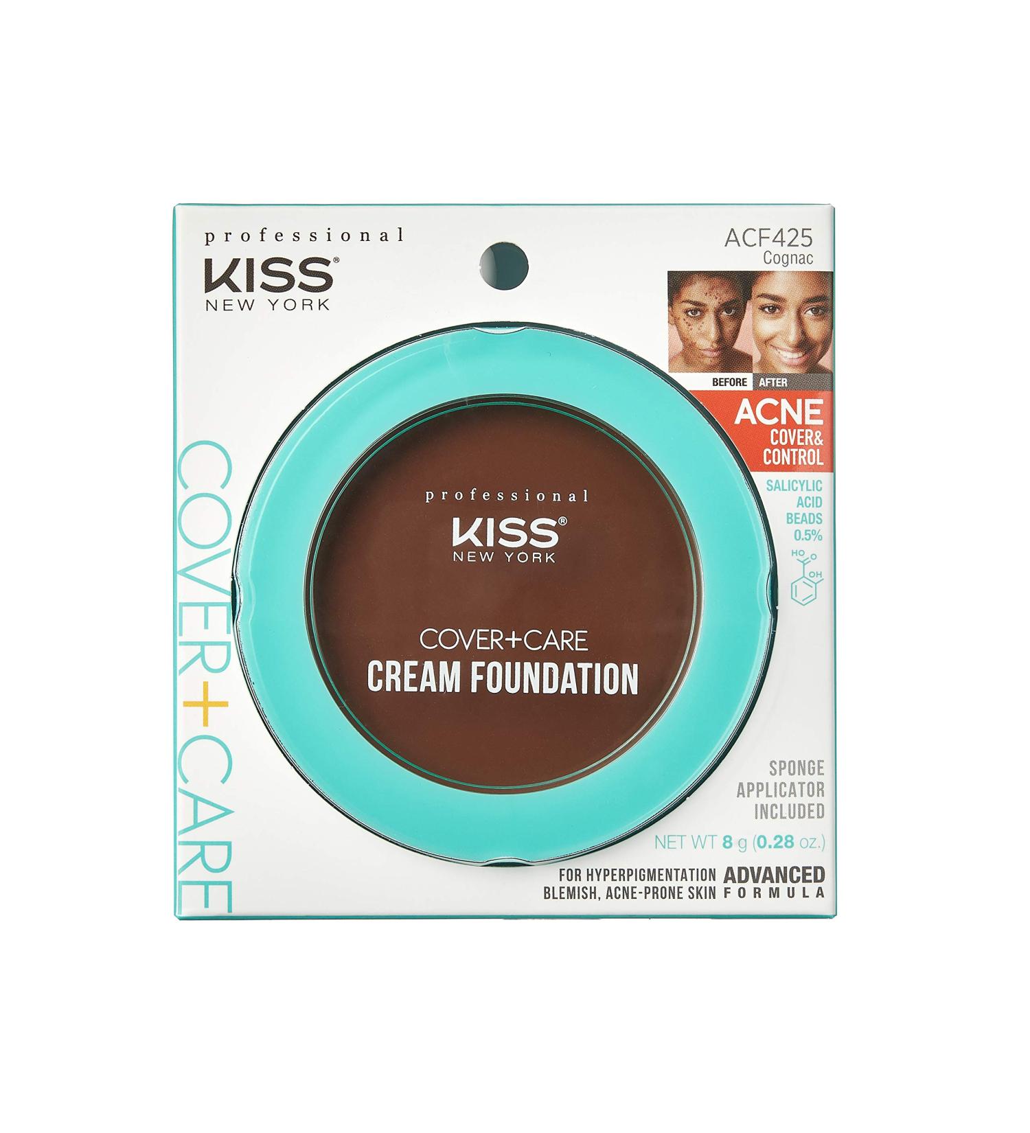 KISS Cover+Care Acne Control Cream Foundation ACF425 (Cognac) - Skin-Perfecting Makeup for Acne-Prone Skin - Buy Online on GoSupps.com