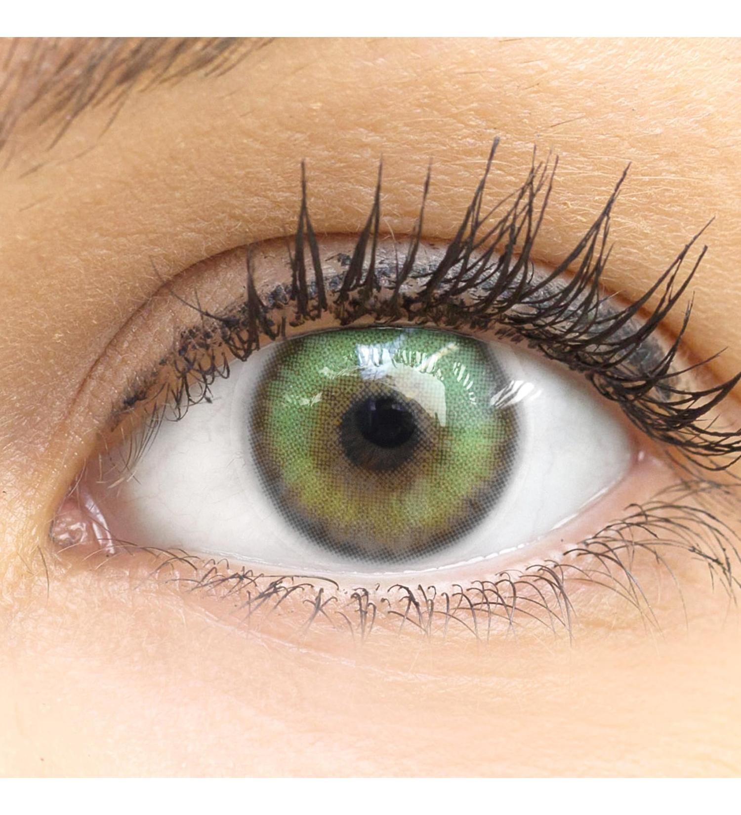 Shop Marbella Green Colored Contact Lenses - Soft Hydrogel 0.0 Diopters Monthly Wear - 2 Pieces + Free Lens Case - Buy Online on GoSupps.com