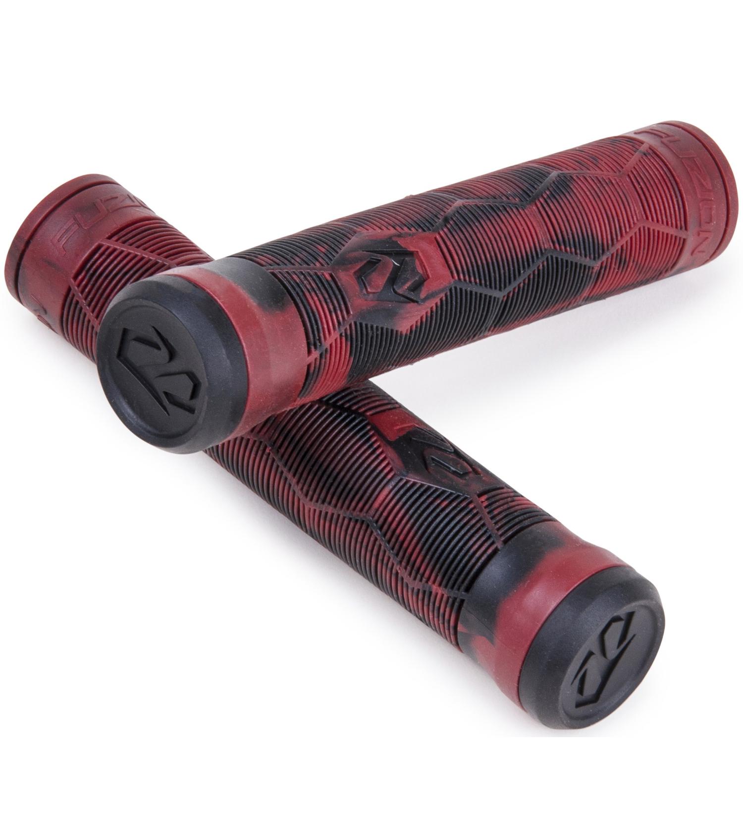 Fuzion Pro Scooters Hex Grips BMX Bike Grips - Black & Red Swirl - Buy Online on GoSupps.com