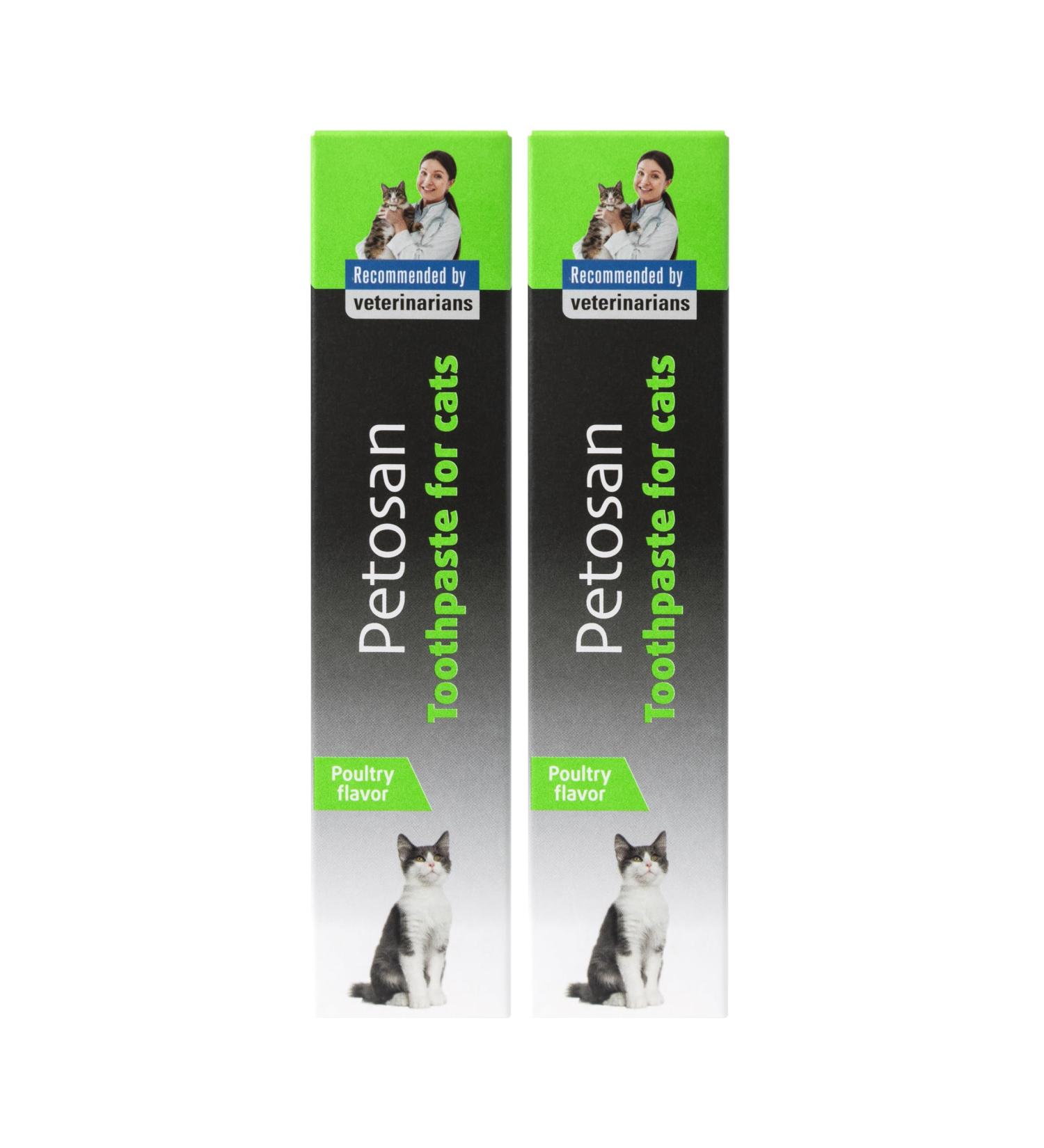 Petosan 2X Toothpaste for Cats - 2X 70g Poultry Flavour Toothpaste for Cat Dental Care - Buy Online on GoSupps.com