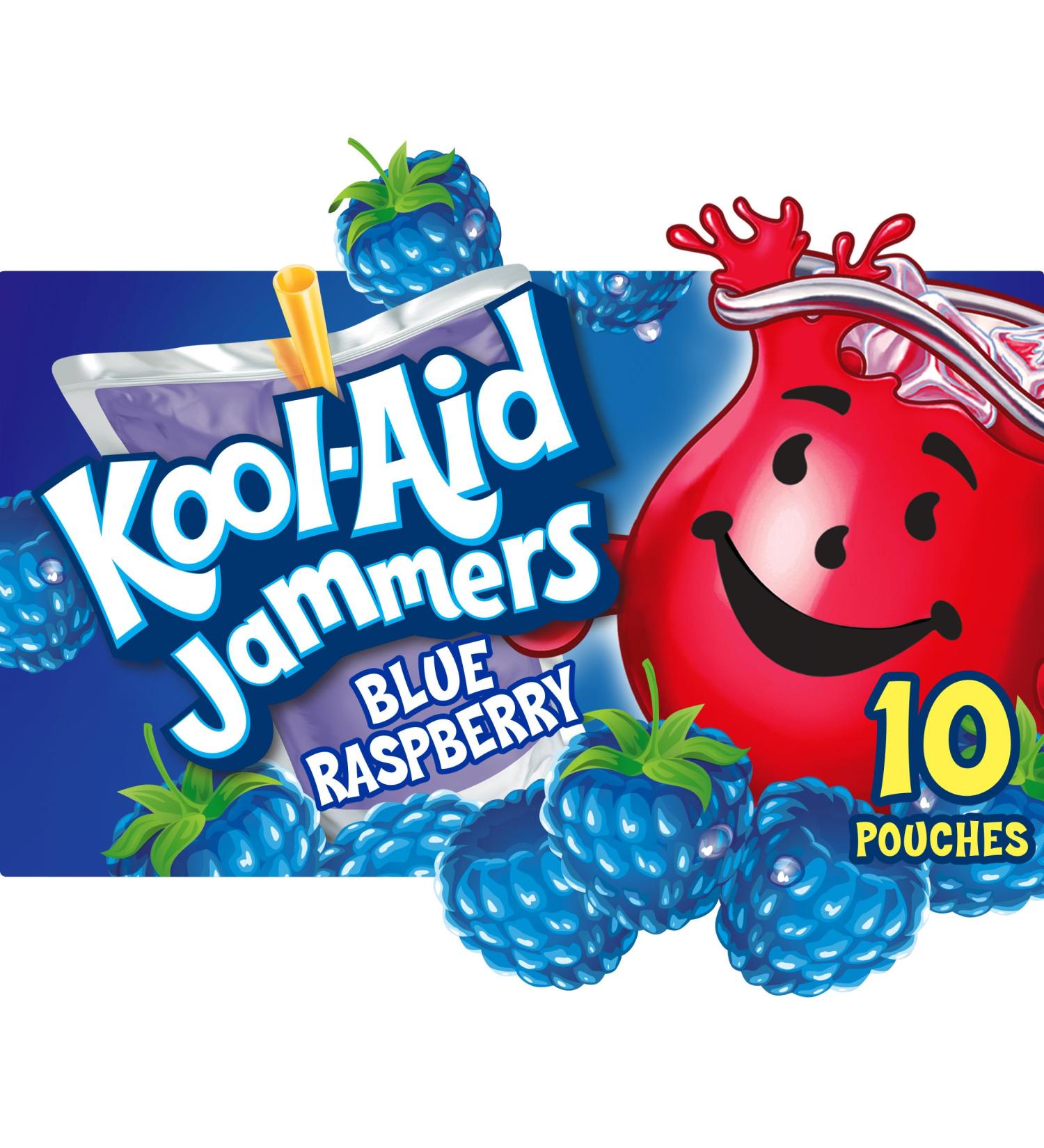 Jammers Blue Raspberry Flavored Kids 0% Juice Drink (10 ct Box 6 fl oz Pouches) - Buy Online on GoSupps.com