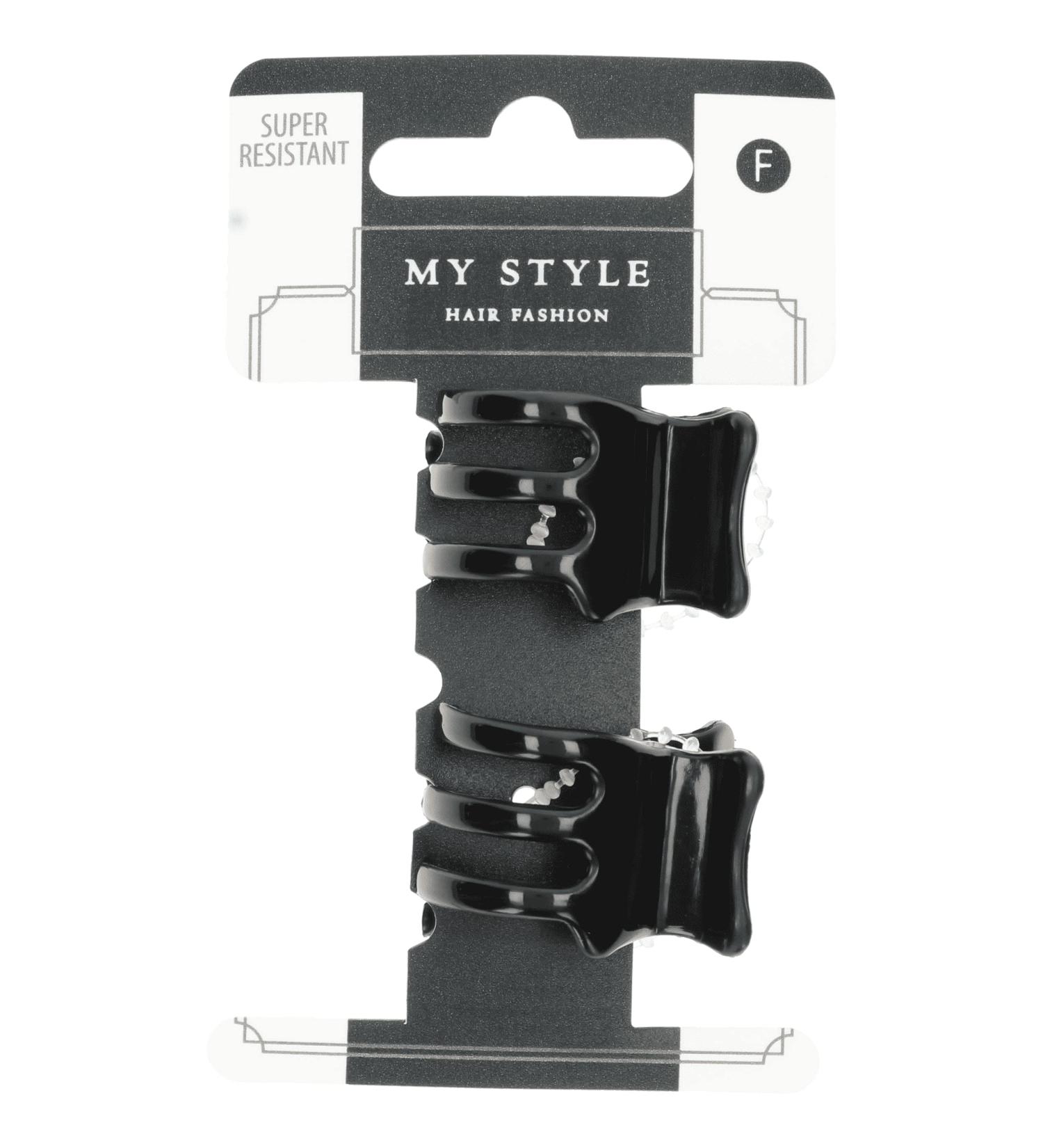 My Style Hair Clips - 2 CM Nylon Black - 2 Pieces Pack | International Shipping - Buy Online on GoSupps.com