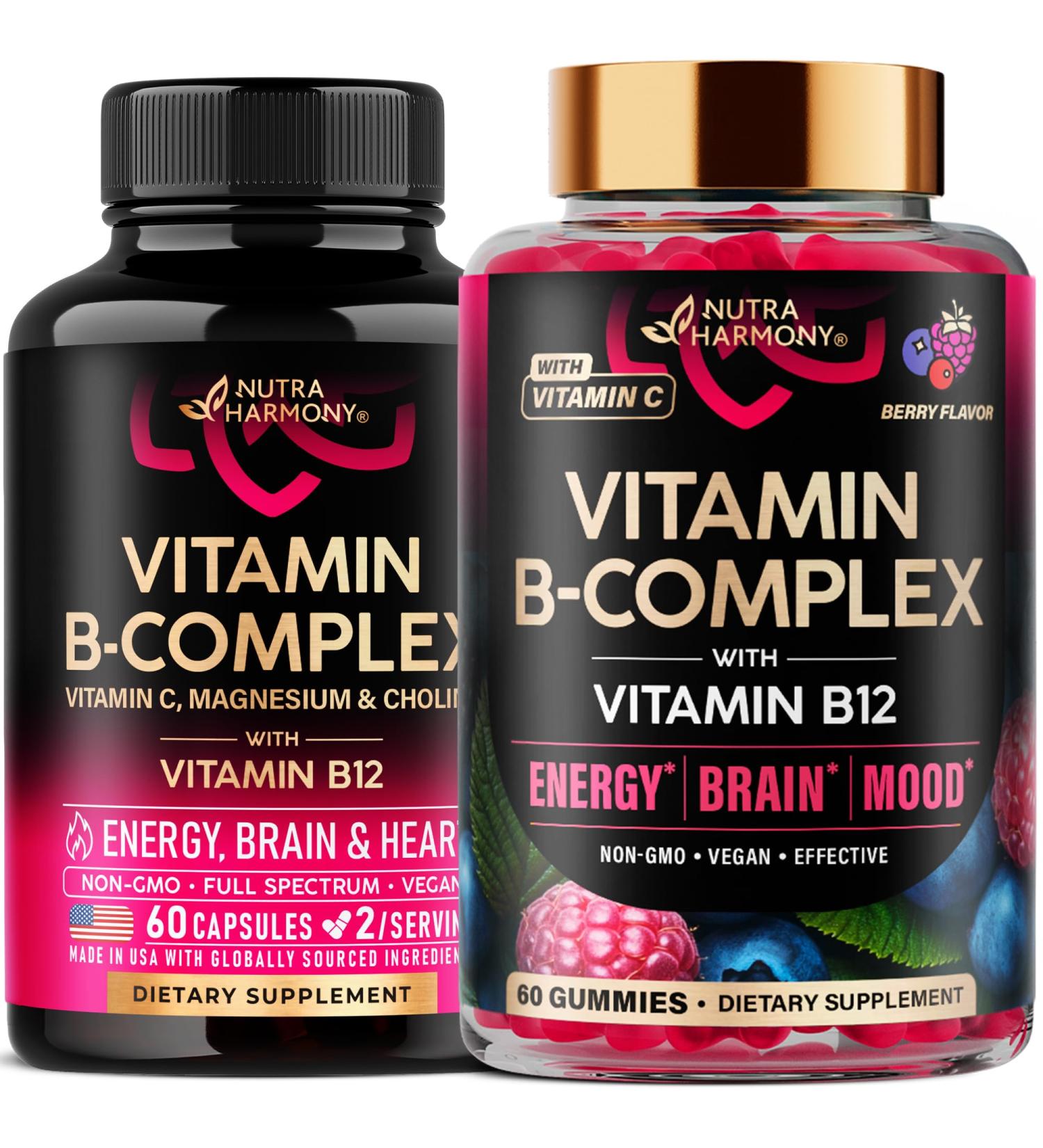 NUTRAHARMONY Vitamin B Complex Capsules & Gummies
