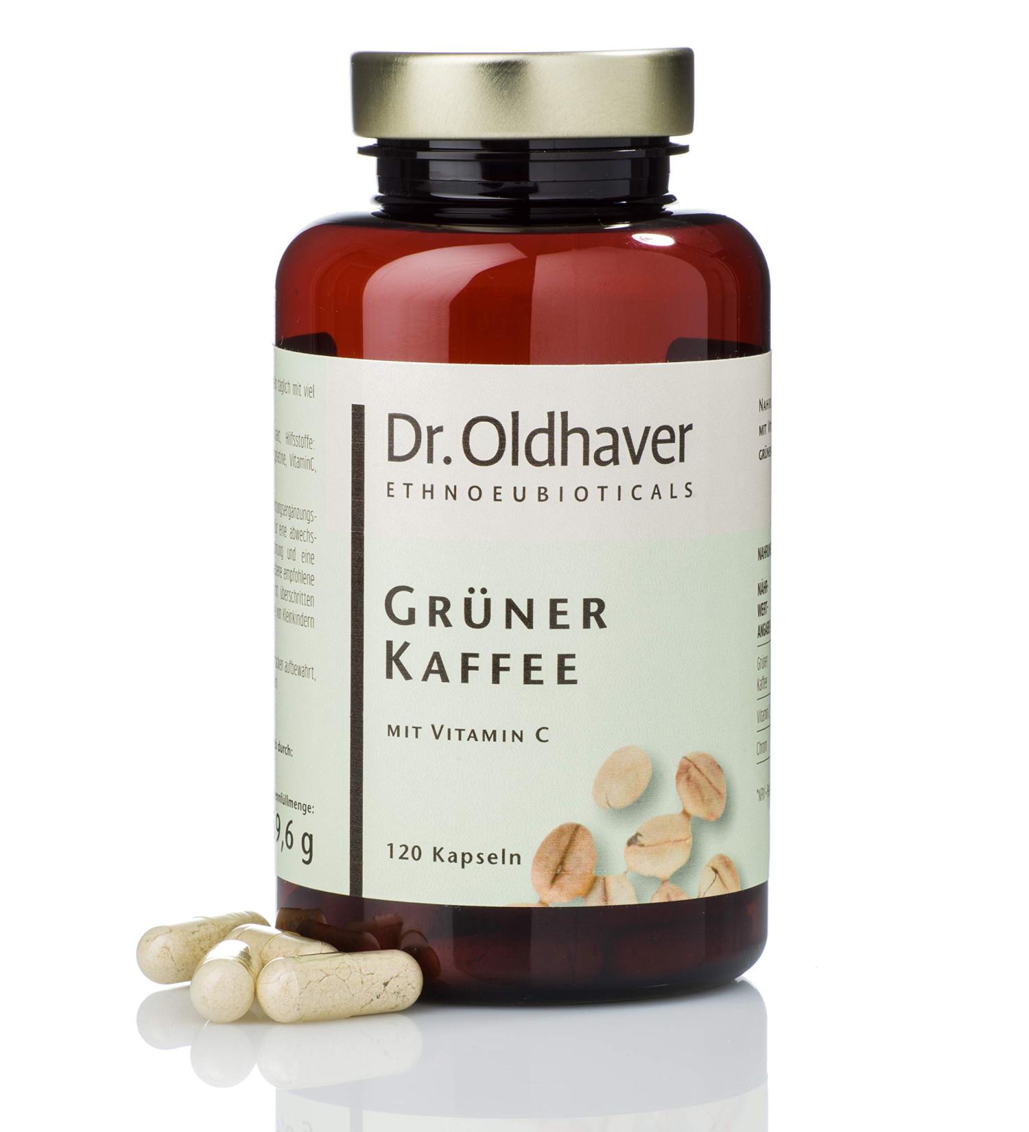 Dr. Oldhaver Green Coffee Capsules (120 pcs) - Premium German Quality Vegan High-Quality Green Coffee Extract with Vitamin C for Energy Metabolism - Buy Online on GoSupps.com