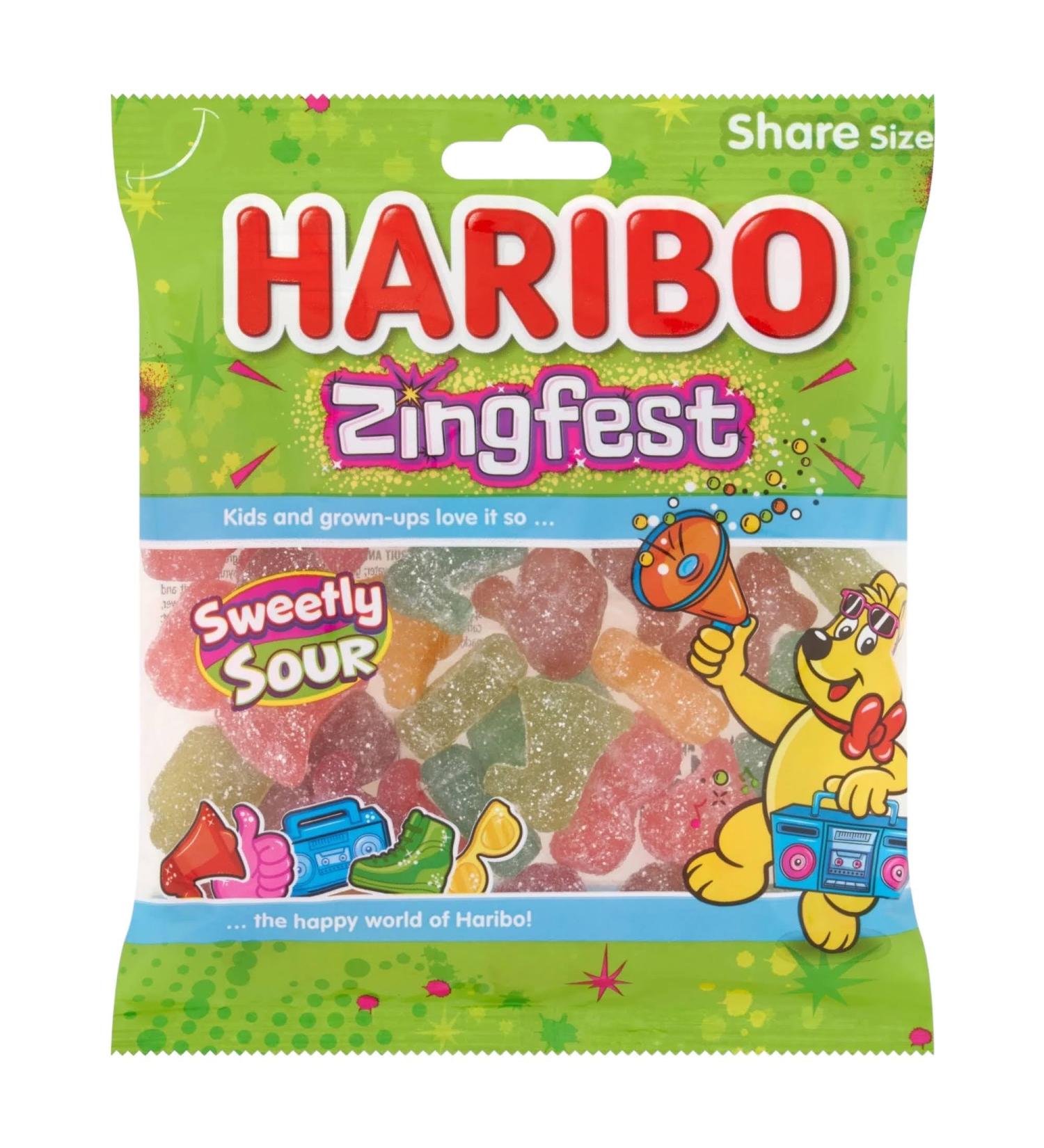 Zingfest Zingy and Zesty Gummy Sugar Coated Sweets Fizzy Sweet and Sour 150g 1x Share Bag - Buy Online on GoSupps.com