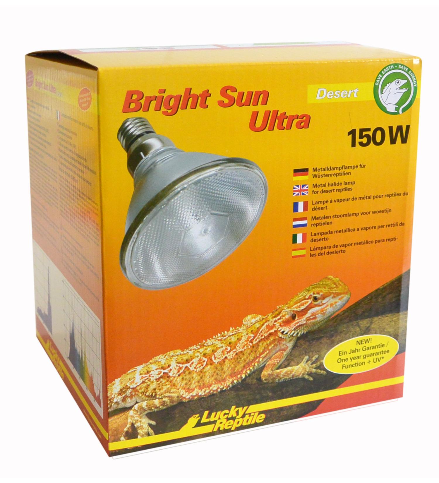 Buy Lucky Reptile Bright Sun Ultra 150W Daylight Lamp for Large Terrariums - UVB & UVA Heat Lamp for Desert Reptiles - E27 Cap - International Shipping Available - Buy Online on GoSupps.com