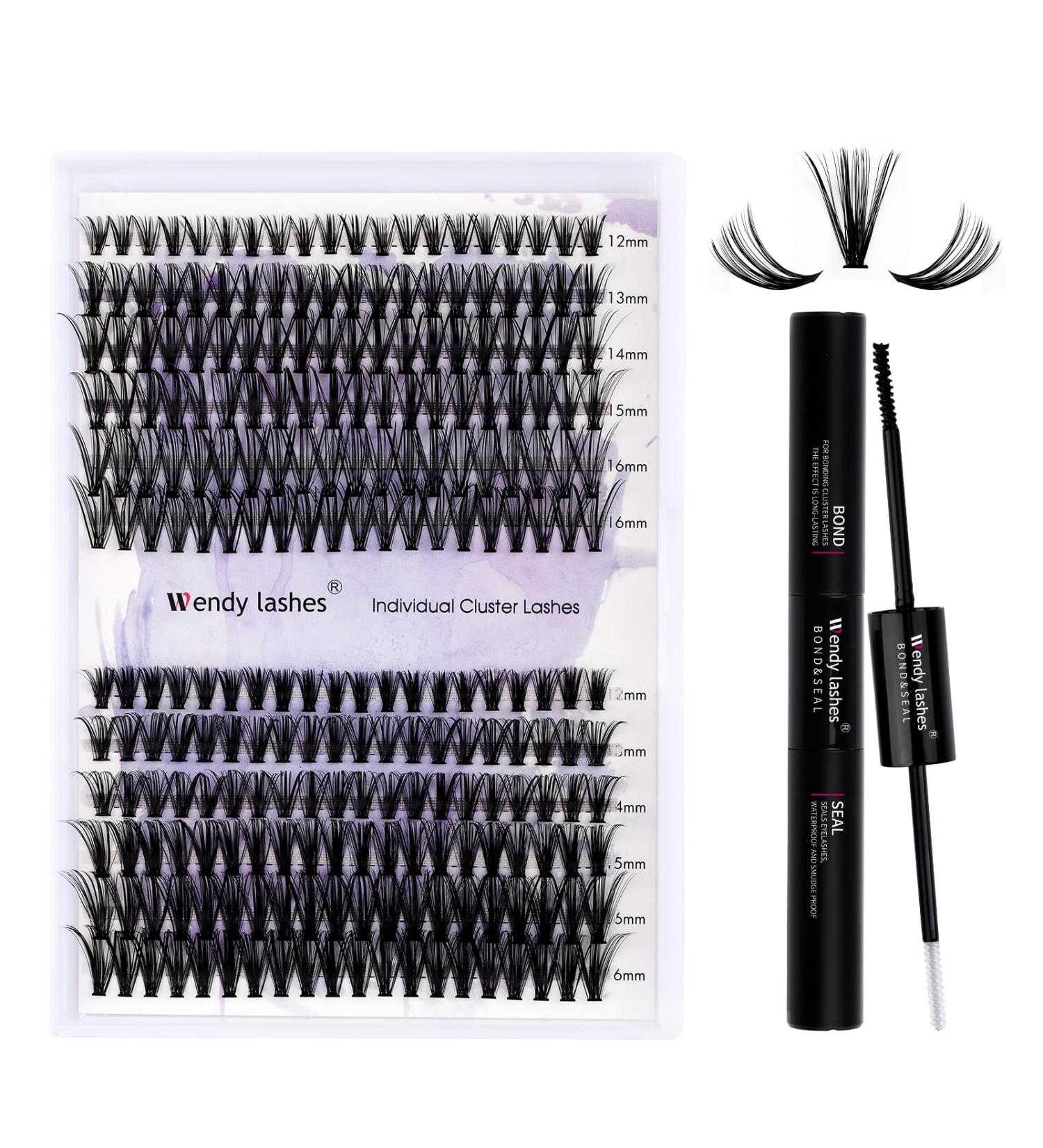 Lash Extensions Set - DIY C Curl Eyelash Extensions Kit | 30D & 40D Cluster Lashes Bond and Seal | 12-16mm - Buy Online on GoSupps.com
