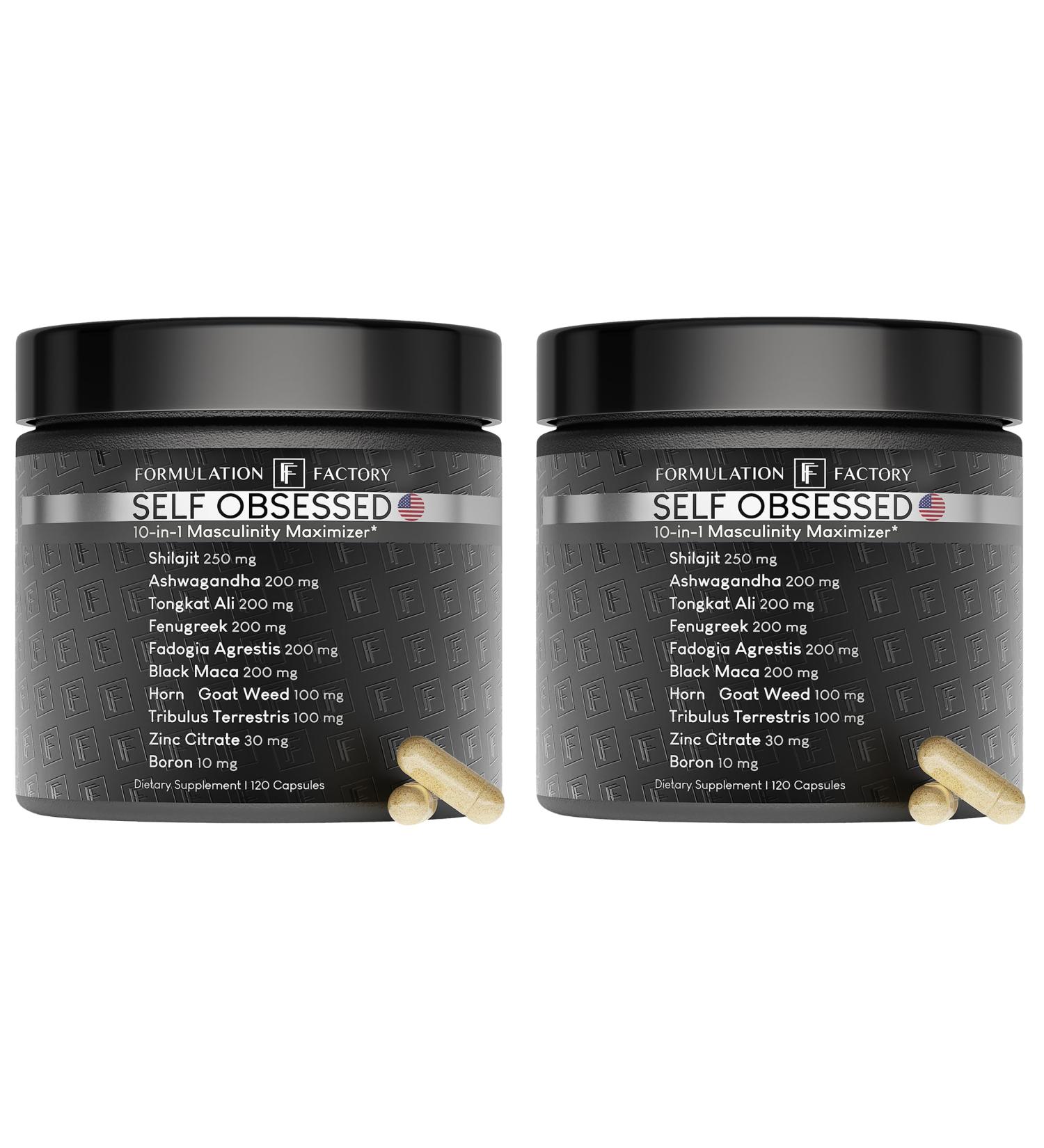 Formulation Factory Self Obsessed 10 in 1 Masculinity Maximizer Supplement Shilajit for Men Tongkat Ali Ashwaganda Fenugreek Muscle Growth Energy Drive Strength Recovery 4 Month (Pack of 2) Self Obsessed 240 Count (  - Buy Online on GoSupps.com