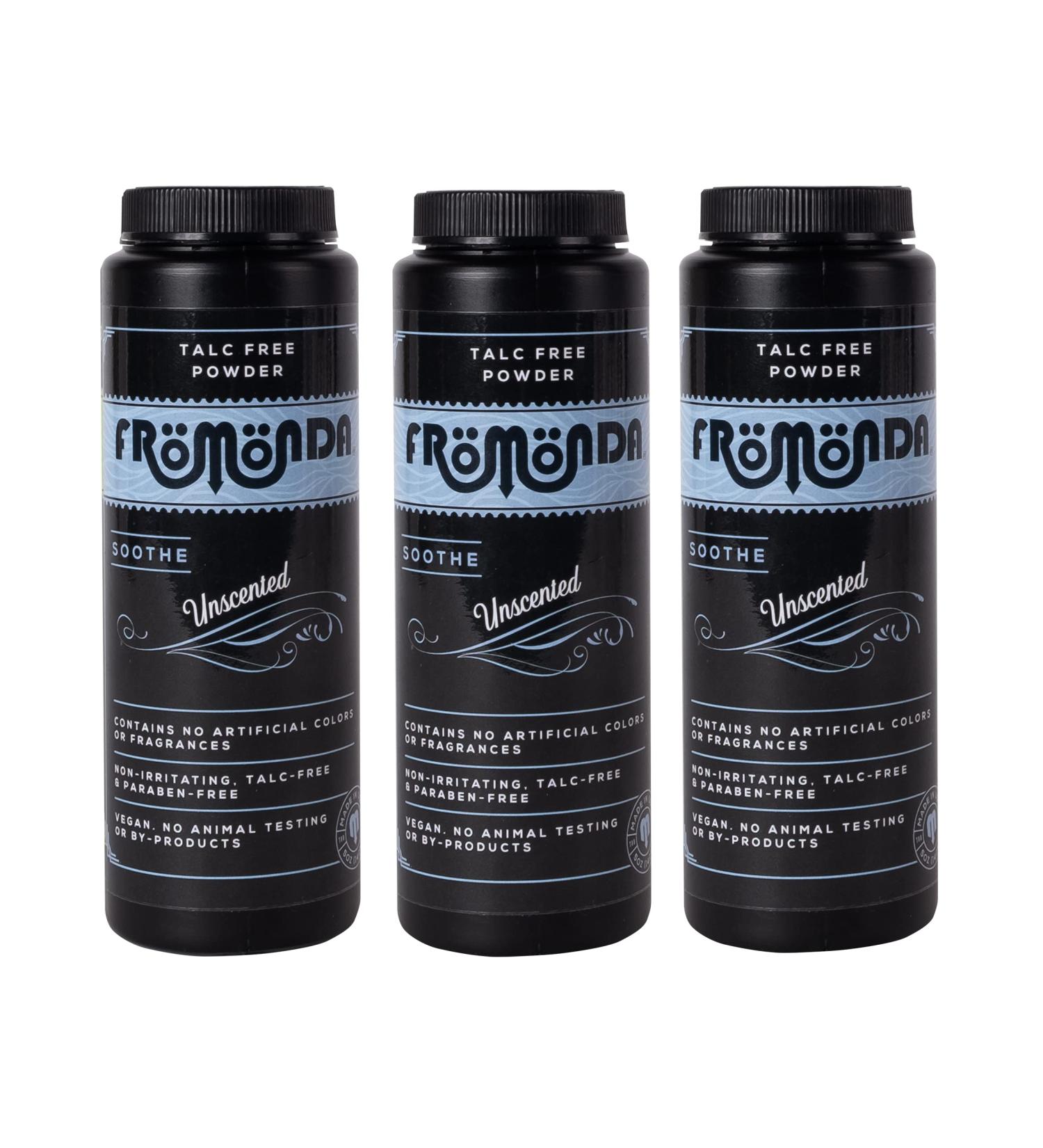 Fromonda Unscented Body Powder (5 oz, Pack of 3) - Talc-Free, Anti-Chafing, Sweat Defense - Unisex Formula with Essential Oils - Buy Online on GoSupps.com