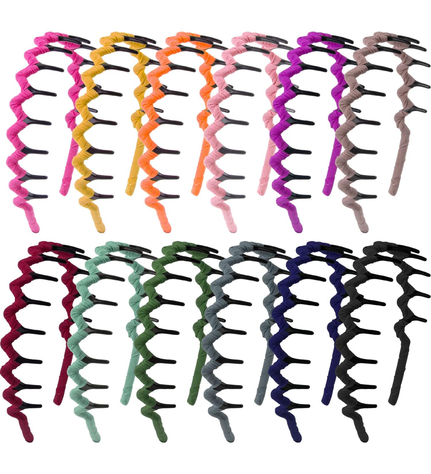 Duufin 12 Pieces Zigzag Headbands - Non-slip Plastic Sharks Tooth Comb Headbands for Girls and Women - 12 Colors - Buy Online on GoSupps.com