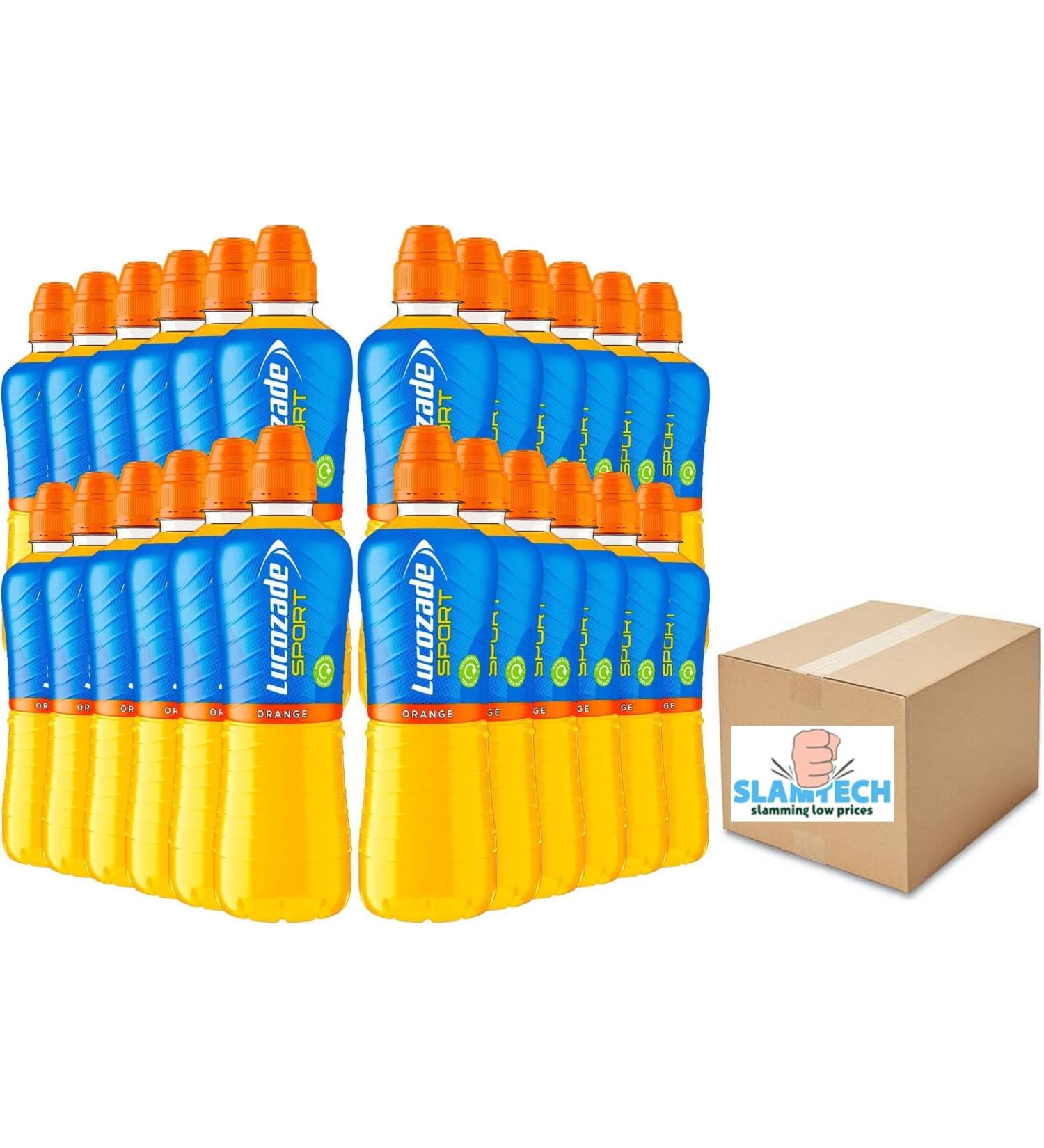 Lucozade Sport Body Fuel - Orange 24x500ml Isotonic sports drink with Electrolytes and Vitamin B3 Bursting with Flavour Sold by Slamtech