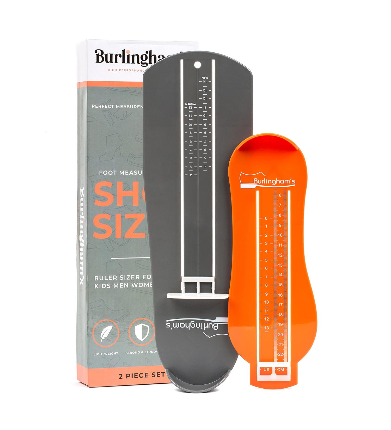 Burlingham's Shoe Size Measuring Devices for Adults and Kids - Accurate Foot Measuring Set - Easy-to-Use Shoe Sizer Tool - 2 Pack - Buy Online on GoSupps.com