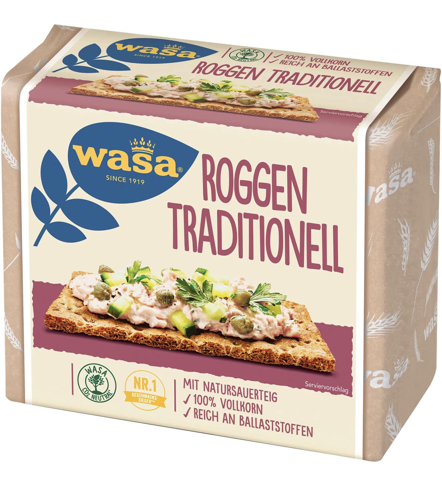 Wasa crispbread rye traditional pack of 6 (6 x 235 g)
