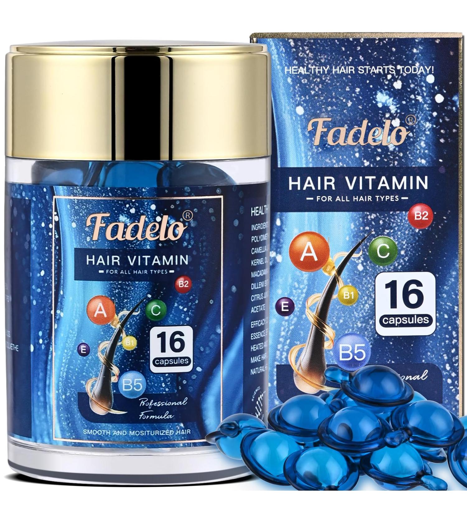 Hair Oil Capsules for Frizzy & Dry Hair - Keratin Argan Jojoba & Avocado Oils No Rinse Serum with Vitamins A C E & Pro B5 - 1.6 Fl Oz - Buy Online on GoSupps.com