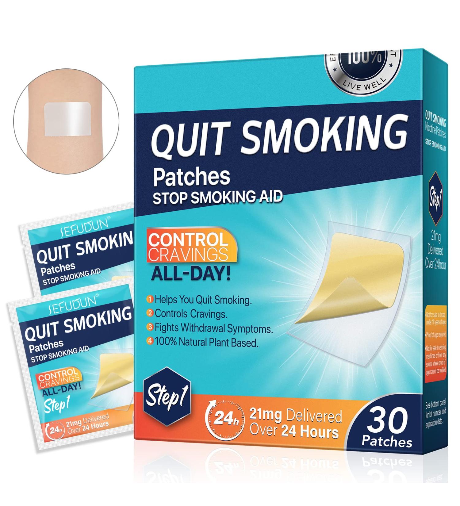 21mg Step 1 Quit Smoking Patches | 30 Count Transdermal System | Stop Smoking Aid Delivered Over 24 Hours | Effective Stop Smoking Aids - Buy Online on GoSupps.com