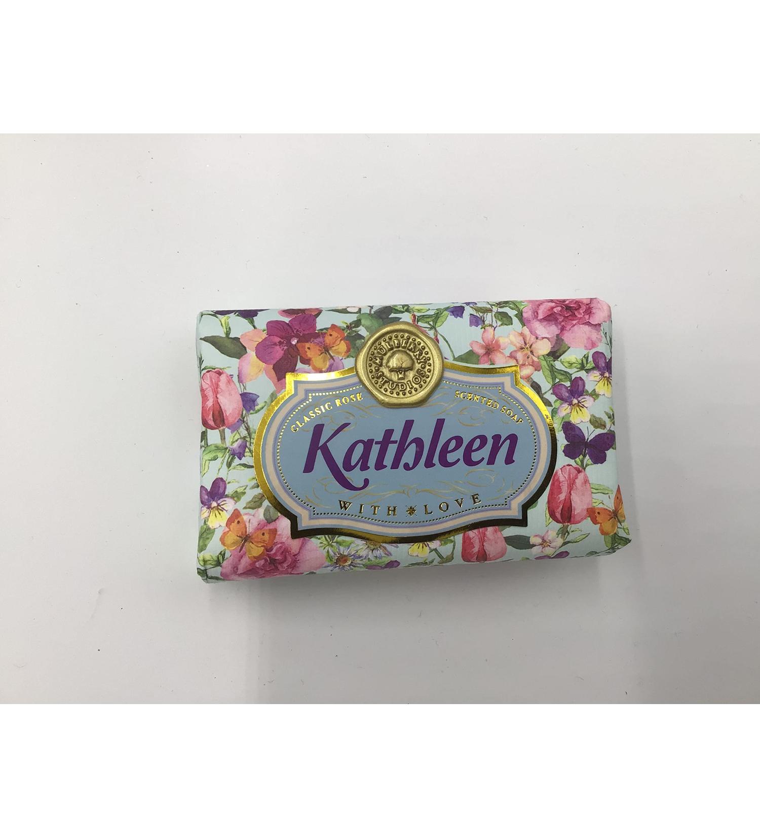 Kathleen - Gift Soap Bar For Her Birthday Rose Scent Mum Grandmother Cleanser Lather Present Girl