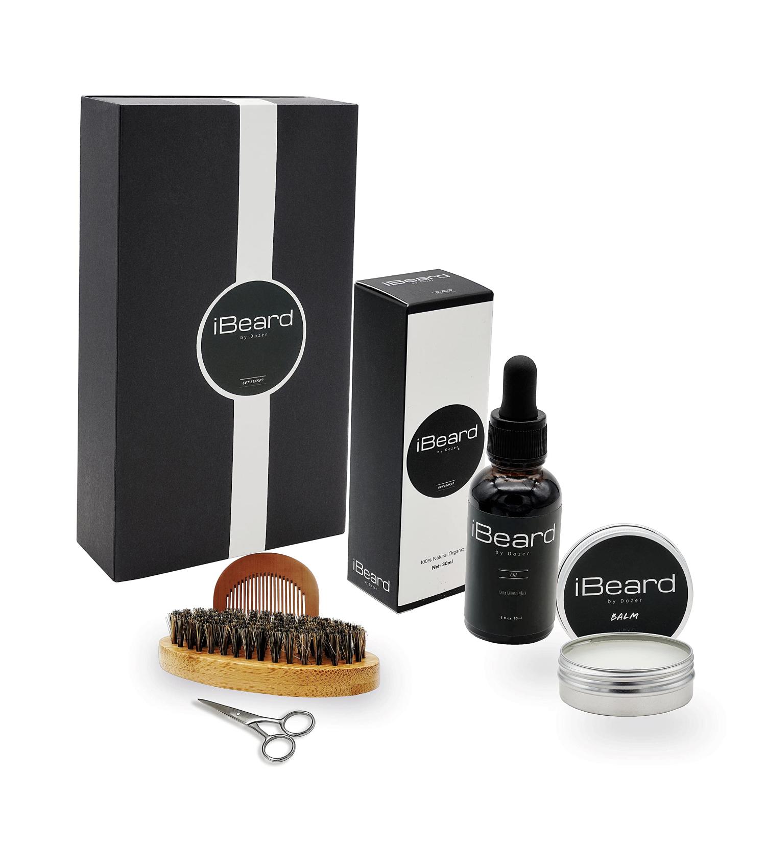 Beard Growth Kit - Oil Brush Scissors & Balm | Ultimate Grooming Set for Men - Buy Online on GoSupps.com