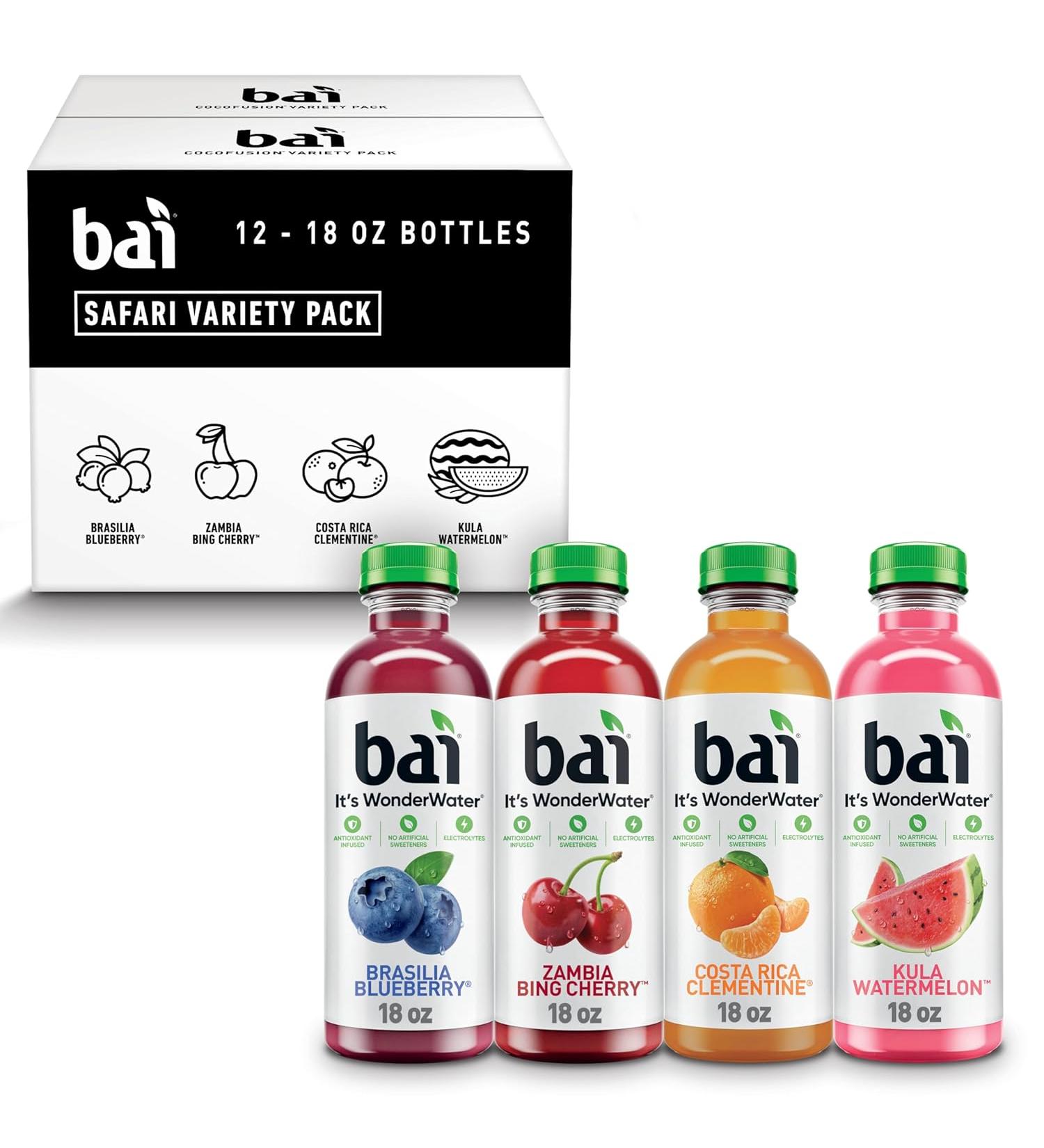 Bai Flavors Variety Pack  Antioxidant Infused Water Beverage  with Vitamin C and No Artificial Sweeteners  18 fl oz bottles  12 pack - Buy Online on GoSupps.com