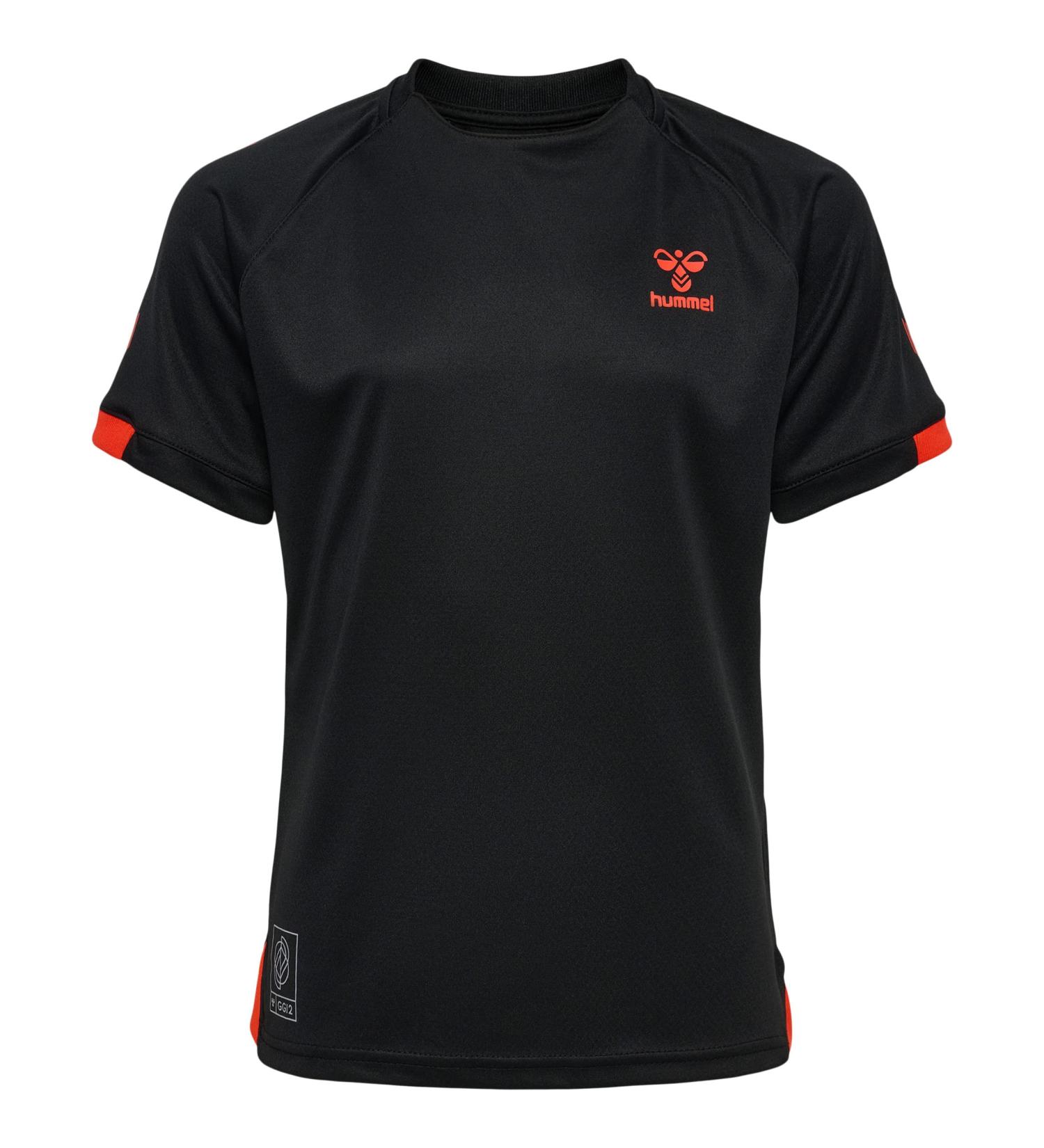 Buy Hummel hmlGG12 Action Jersey S/S Kids 140 - Black/Cherry Tomato | International Shipping Available - Buy Online on GoSupps.com