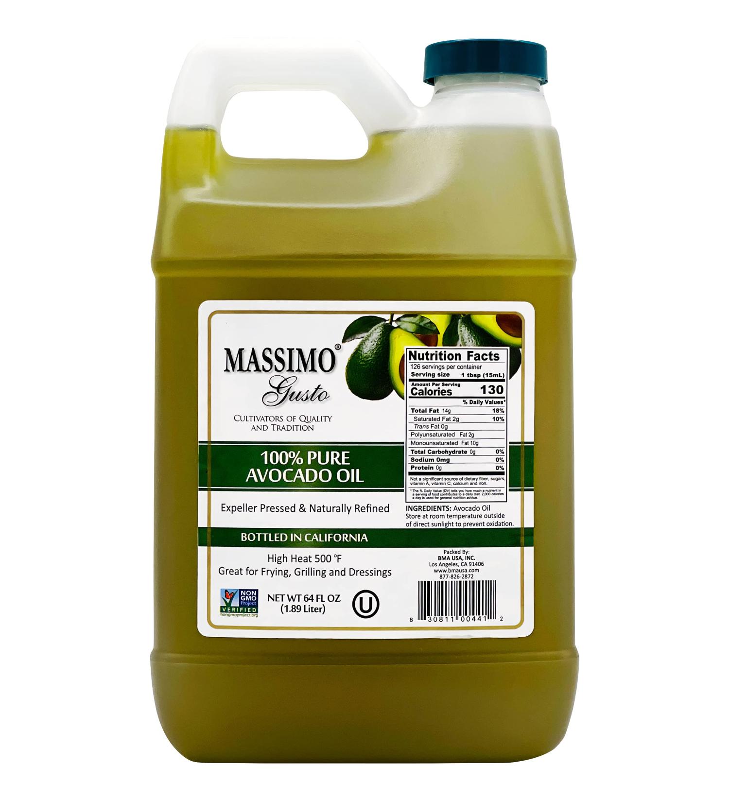 Massimo Gusto Food Service - Avocado Oil - 1/2 Gallon (64 FL OZ) 64 Fl Oz (Pack of 1)