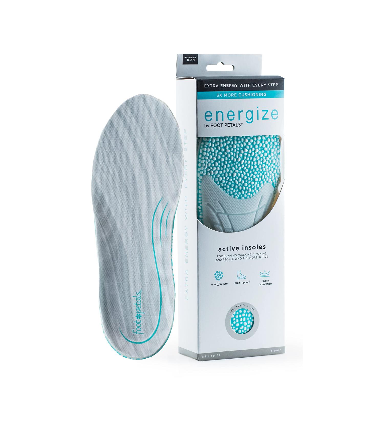 Foot Petals Unisex Athletic Insole - Grey (1 Pair) | Comfortable Arch Support - Buy Online on GoSupps.com