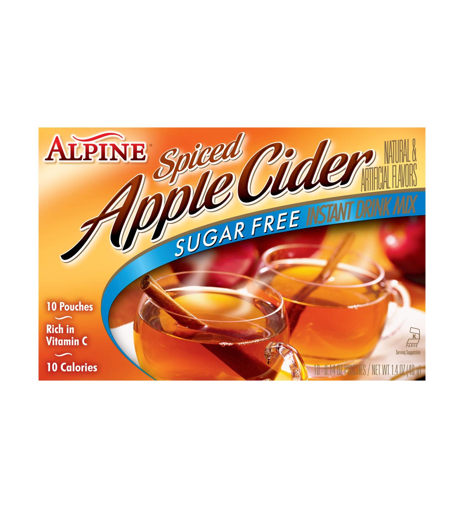Alpine Sugar Free Spiced Apple Cider Instant Drink Mix - 1.4 oz Pouches (Pack of 12) - Buy Online on GoSupps.com