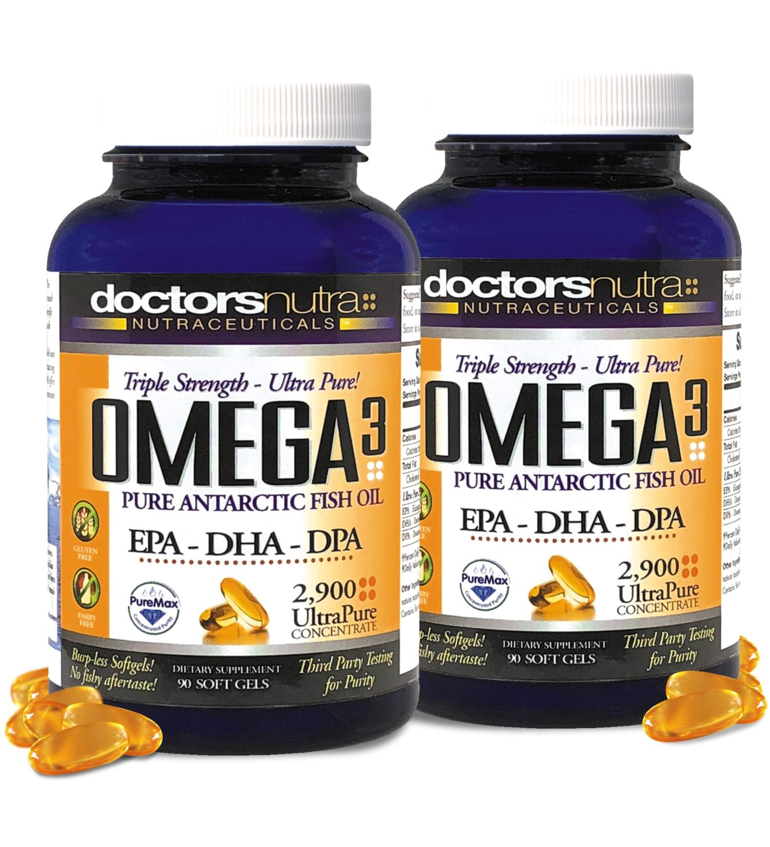 Doctors Nutra Nutraceuticals (Pack of 2) Wild Omega 3 Fish Oil DPA Supplement 2 900 Milligrams EPA-DPA-DHA SoftGels - Buy Online on GoSupps.com