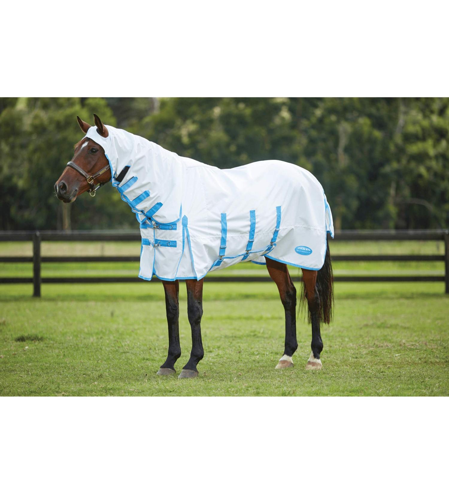 WeatherBeeta ComFiTec Sweet Itch Shield Combo Neck White/Blue 6'0 6'0 White/Blue - Buy Online on GoSupps.com