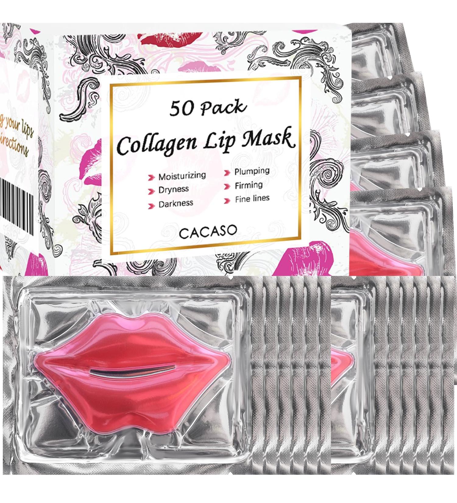 50 Pcs Lip Mask Sheet - Crystal Lip Masks Moisturizing Rose Pink Lip Masks Anti-Chapped Anti-Wrinkle 1 Count (Pack of 1) - Buy Online on GoSupps.com