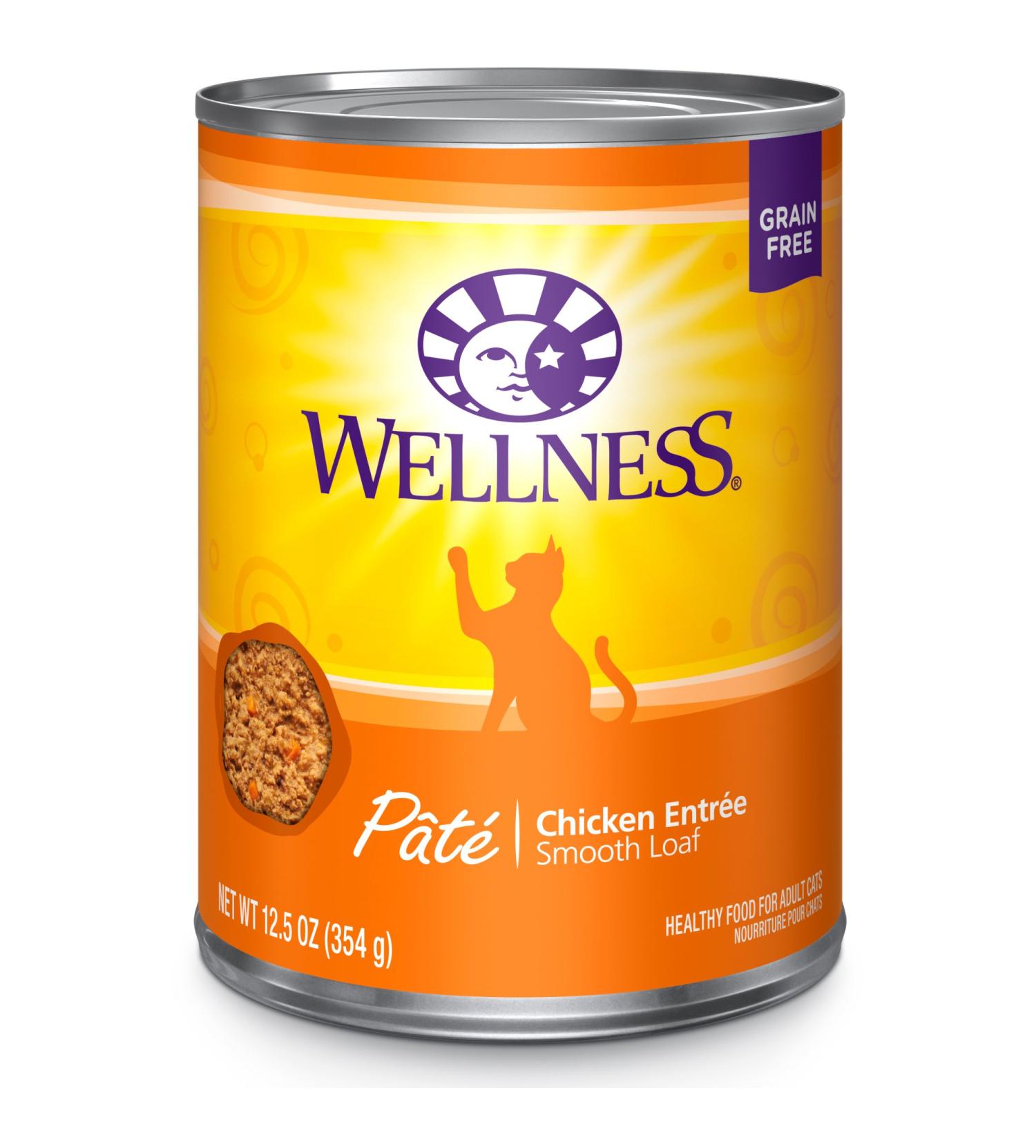 Wellness Complete Health Grain-Free Chicken Wet Cat Food - 12.5 oz Pate - Pack of 12 - Natural, Made in USA - Buy Online on GoSupps.com