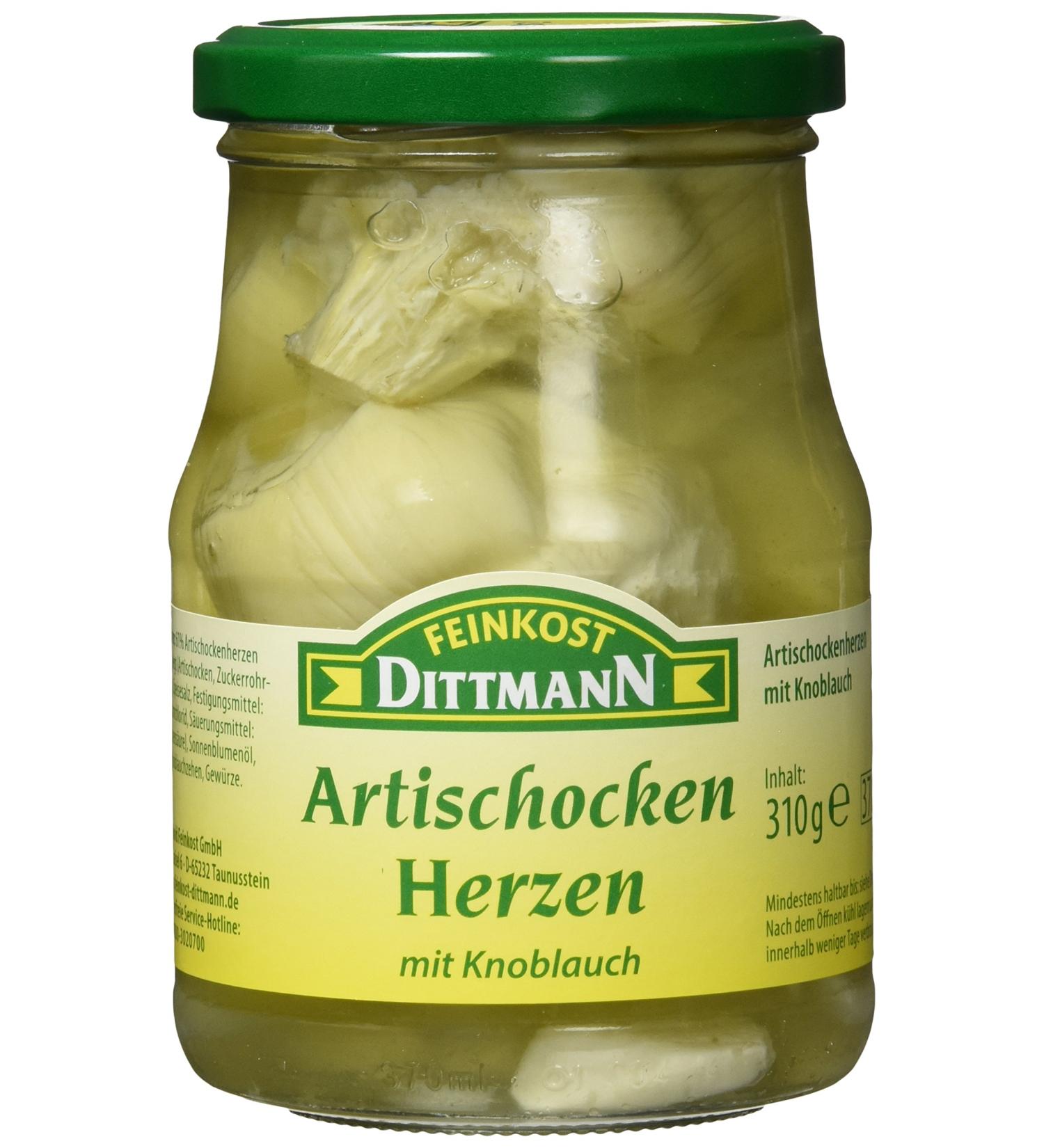 Buy Feinkost Dittmann Artichoke Hearts with Garlic - 330g Glass Jar | Gourmet International Shipping - Buy Online on GoSupps.com