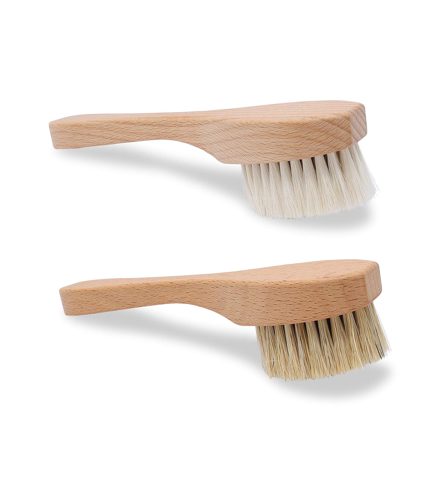 WALDKRAFT Facial Brush Set | Beech Wood Gentle Massage & Cleaning Brush | Made in Germany | 2 Pieces - Goat Hair & Natural Bristles - Buy Online on GoSupps.com