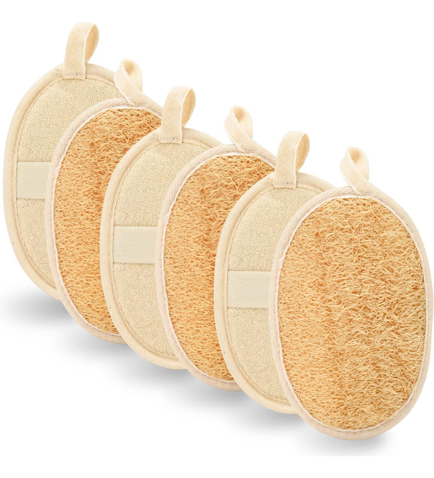 Dacitiery 6 PCS Natural Loofah Sponge Exfoliating Body Scrubbers Natural Loofah Exfoliating Loofah Sponge Biodegradable Shower luffa Pad Loofah for Adults Women Men - Buy Online on GoSupps.com