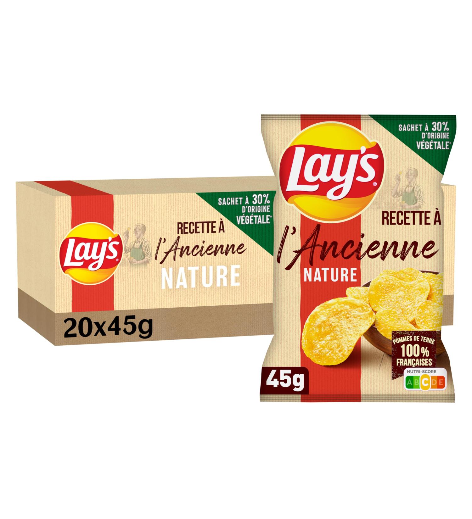 Lay's Chips A l'Ancienne Nature Pack of 20 x 45g - Buy Online on GoSupps.com