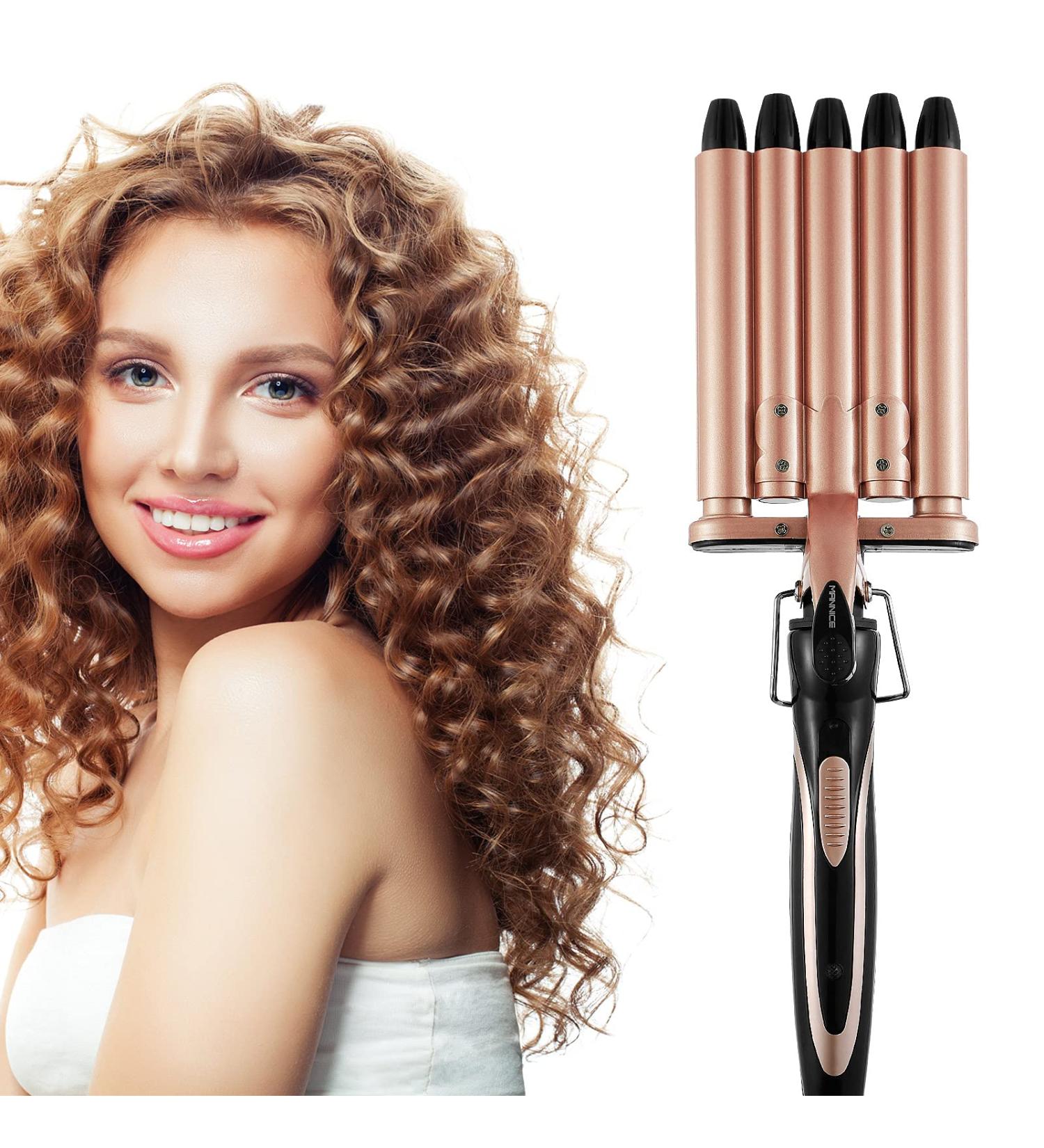 5 Barrel Curling Iron Wand - 0.6 Inch Ceramic Tourmaline Hair Waver with Dual Voltage - Perfect Waves for All Hair Types - Buy Online on GoSupps.com