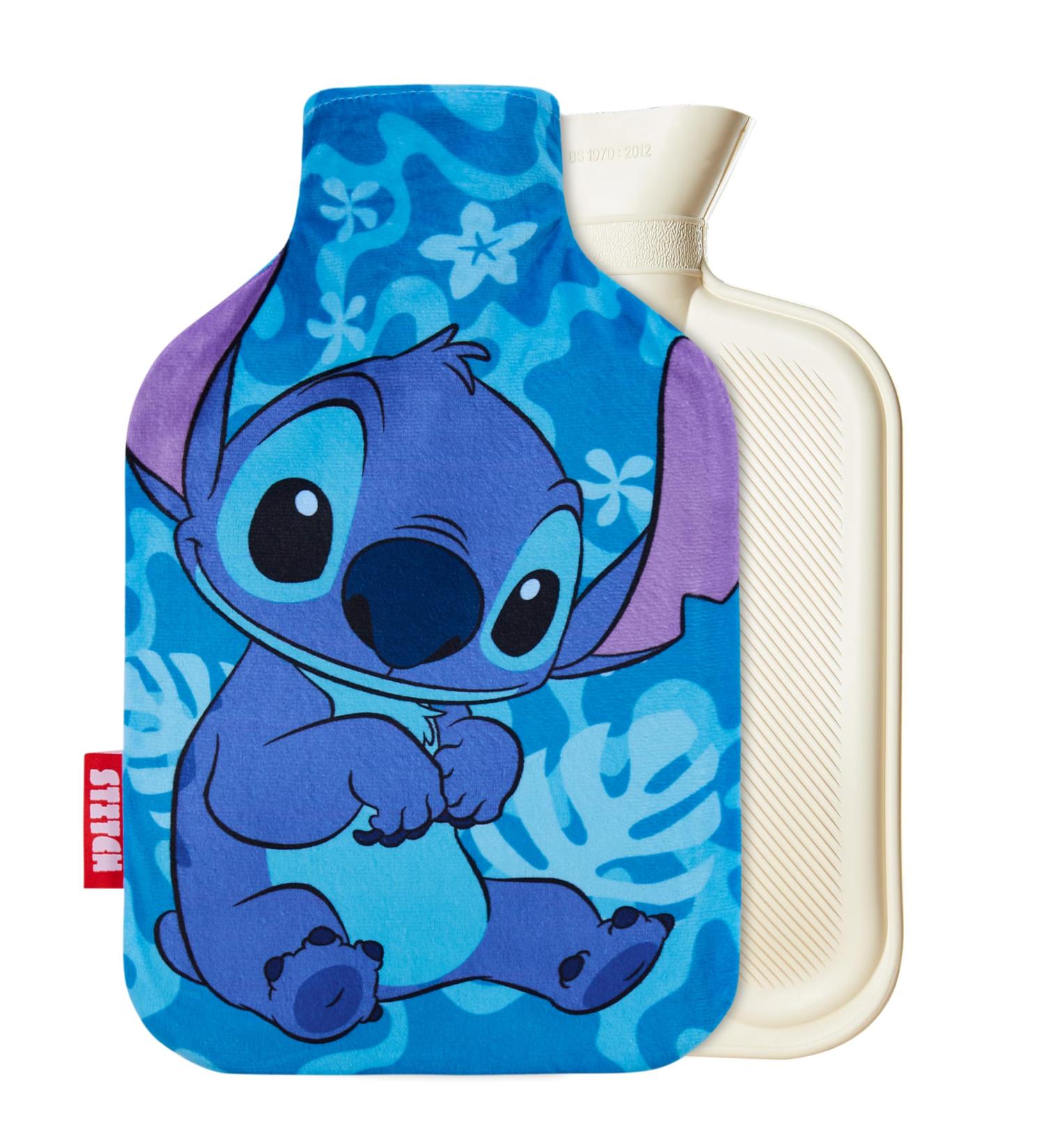Disney Stitch Hot Water Bottle with Fleece Cover - 1.7 or 2 Litre Capacity Rubber Hot Water Bag - Cosy Gifts for Women in Blue - Buy Online on GoSupps.com