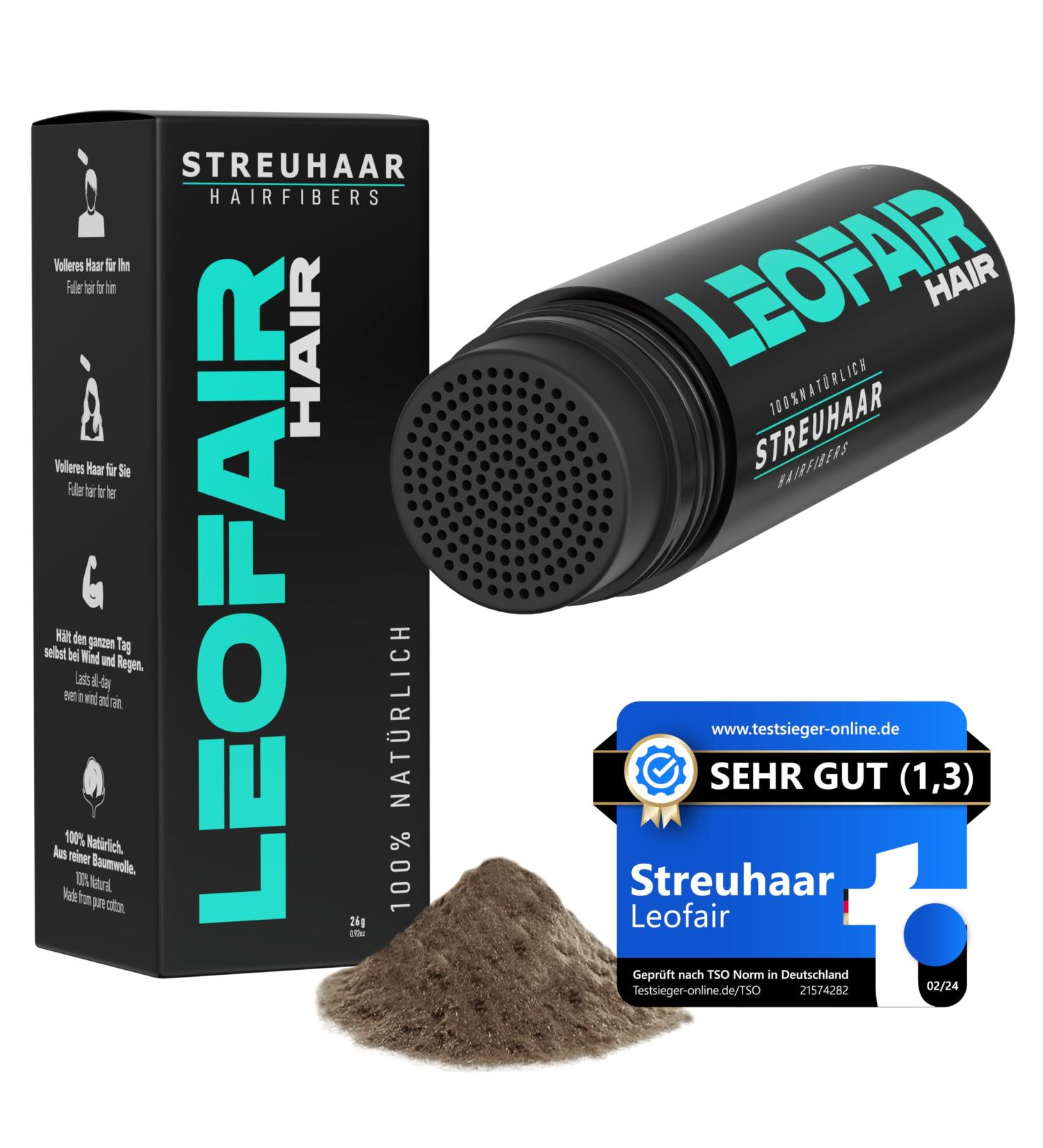 Leofair Hair Compression - 100% Natural Scatter Hair for Full & Dense Look - Premium Hairdressing (28g Medium Brown) for Men & Women - Buy Online on GoSupps.com