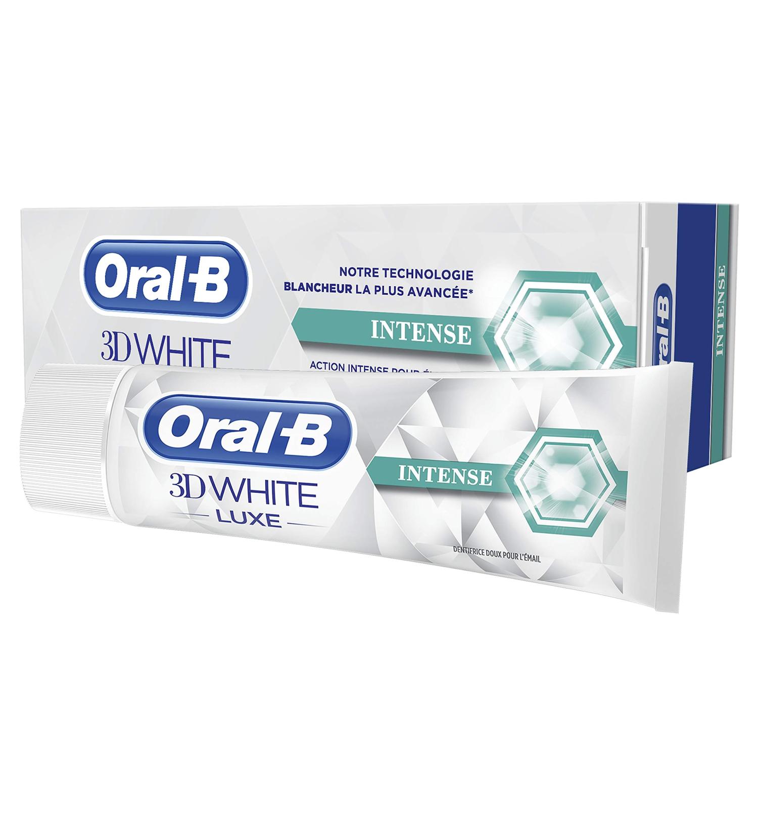 Oral-B 3DWhite Luxury Intense Whitening Toothpaste Removes Stains Strengthens Enamel 75 ml - Buy Online on GoSupps.com