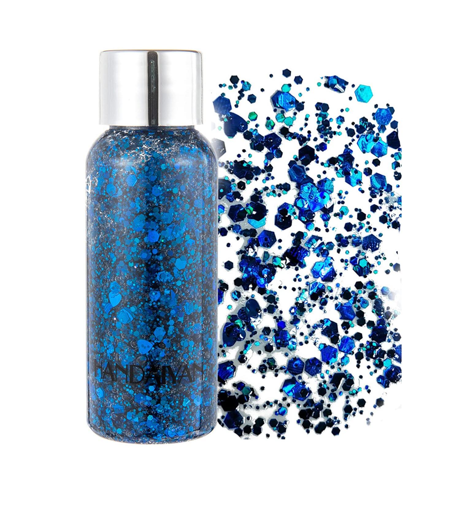 GL-TURELIFES Mermaid Chunky Glitter - Festival Body Gel for Face Hair & Nails - 30g in Blue - Buy Online on GoSupps.com