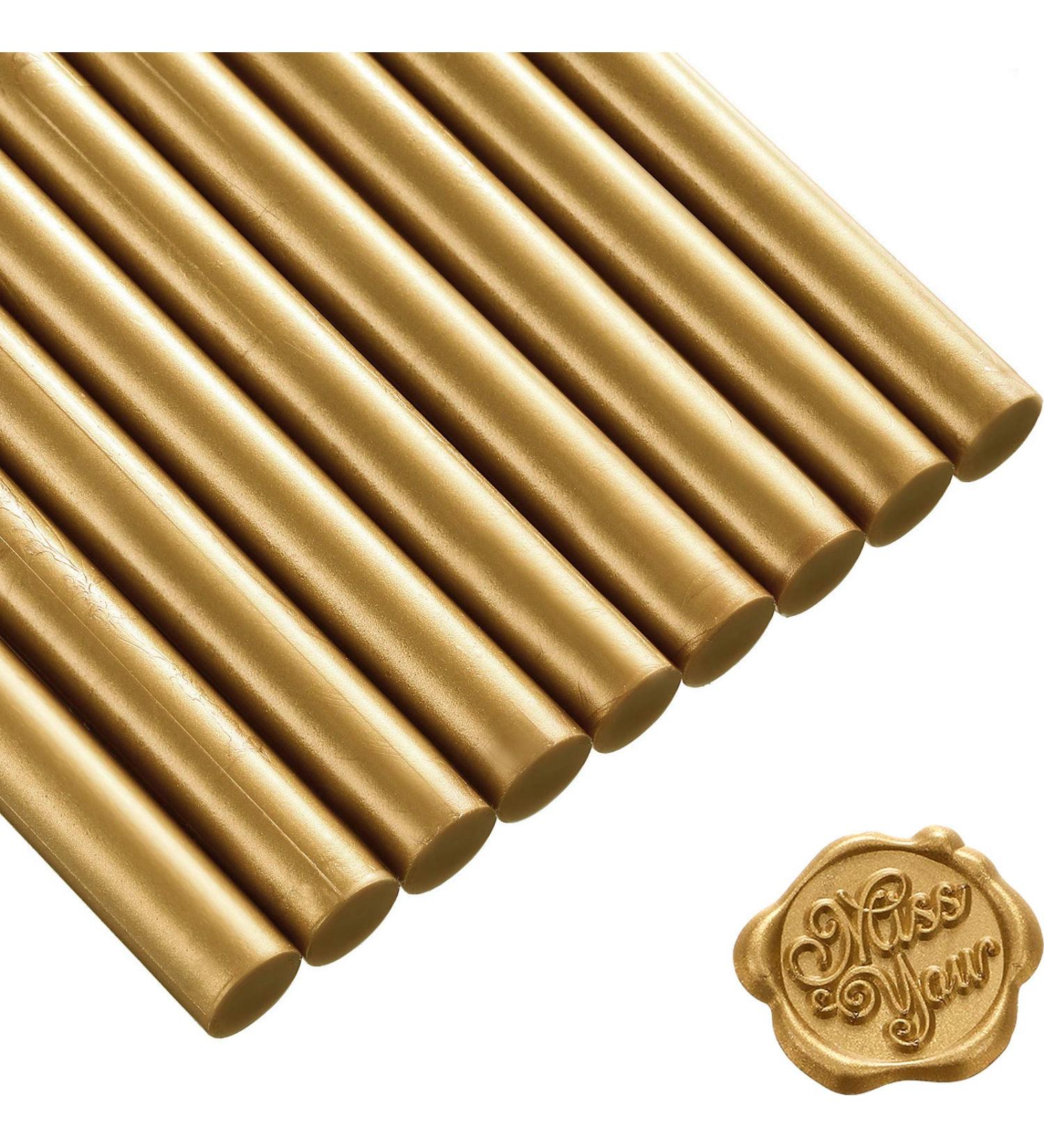 15 Bronze Glue Gun Sealing Wax Sticks for Retro Vintage Stamp and Letter | Ideal for Wedding Invitations, Cards, Envelopes, Snail Mails, Gifts - Buy Online on GoSupps.com