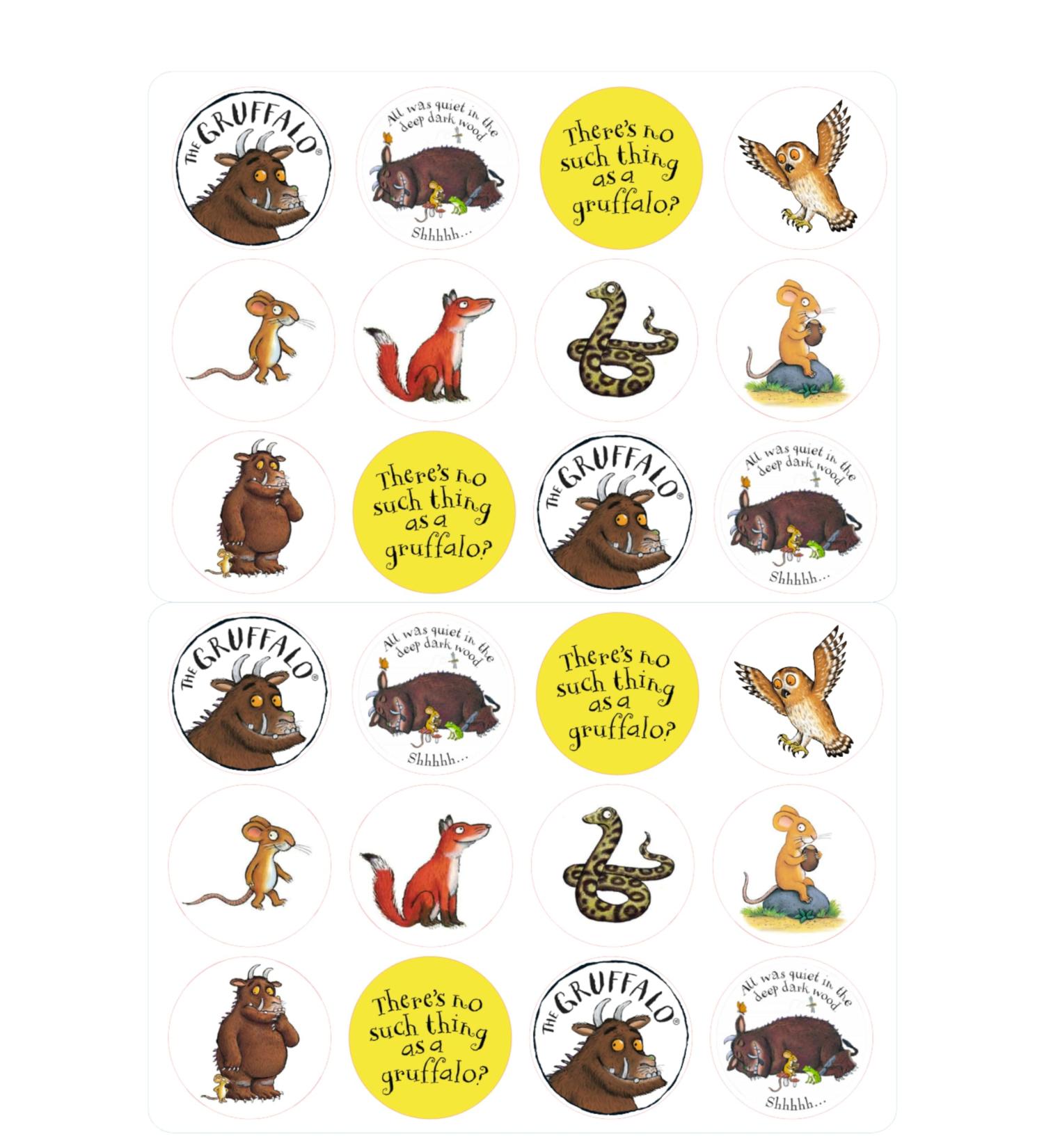 24 x The Gruffalo Pre-Cut Wafer Card Standing Cupcake Toppers Birthday Party Cake Decorations Fairy Cake Decoration