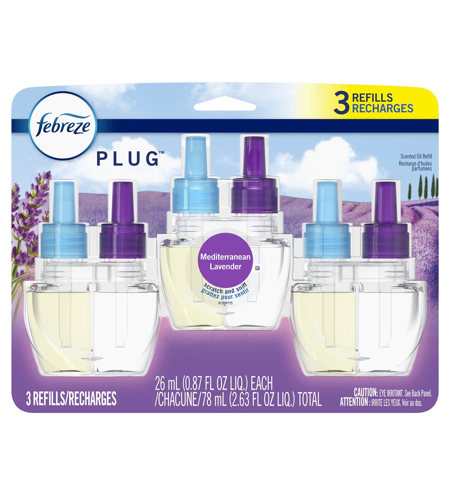 Febreze Plug in Air Fresheners - Mediterranean Lavender Scented Oil Refill - 0.87 Fl Oz (Pack of 3) - Buy Online on GoSupps.com