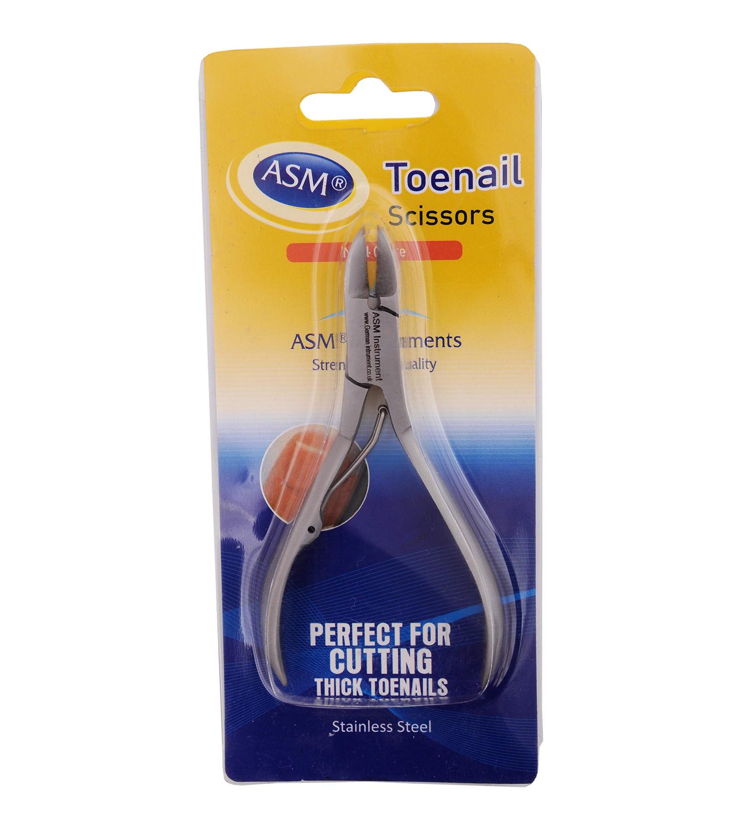 ASM Toe Nail Clippers Cutters Nippers for thick Ingrown toenails - Nail Clippers fingernails - Podiatry Chiropody Instruments Nippers Scissors Cutters Heavy Duty Stainless Steel (4.25" Plain Clipper)