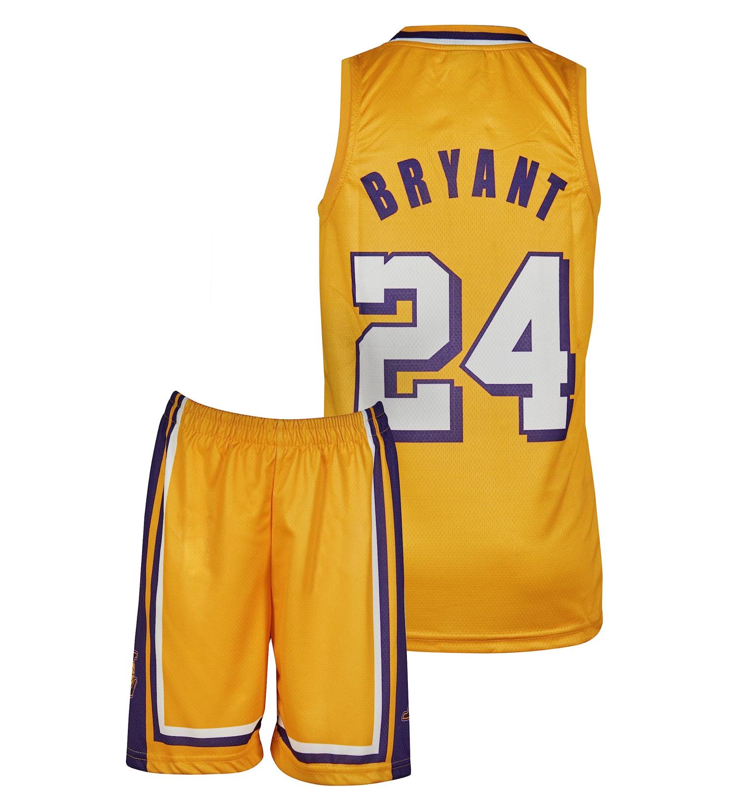 Amdrabola Lakers Kobe Bryant Kids Basketball Jersey Kit - Black & Yellow Includes Shorts (Ages 4-13) - Buy Online on GoSupps.com