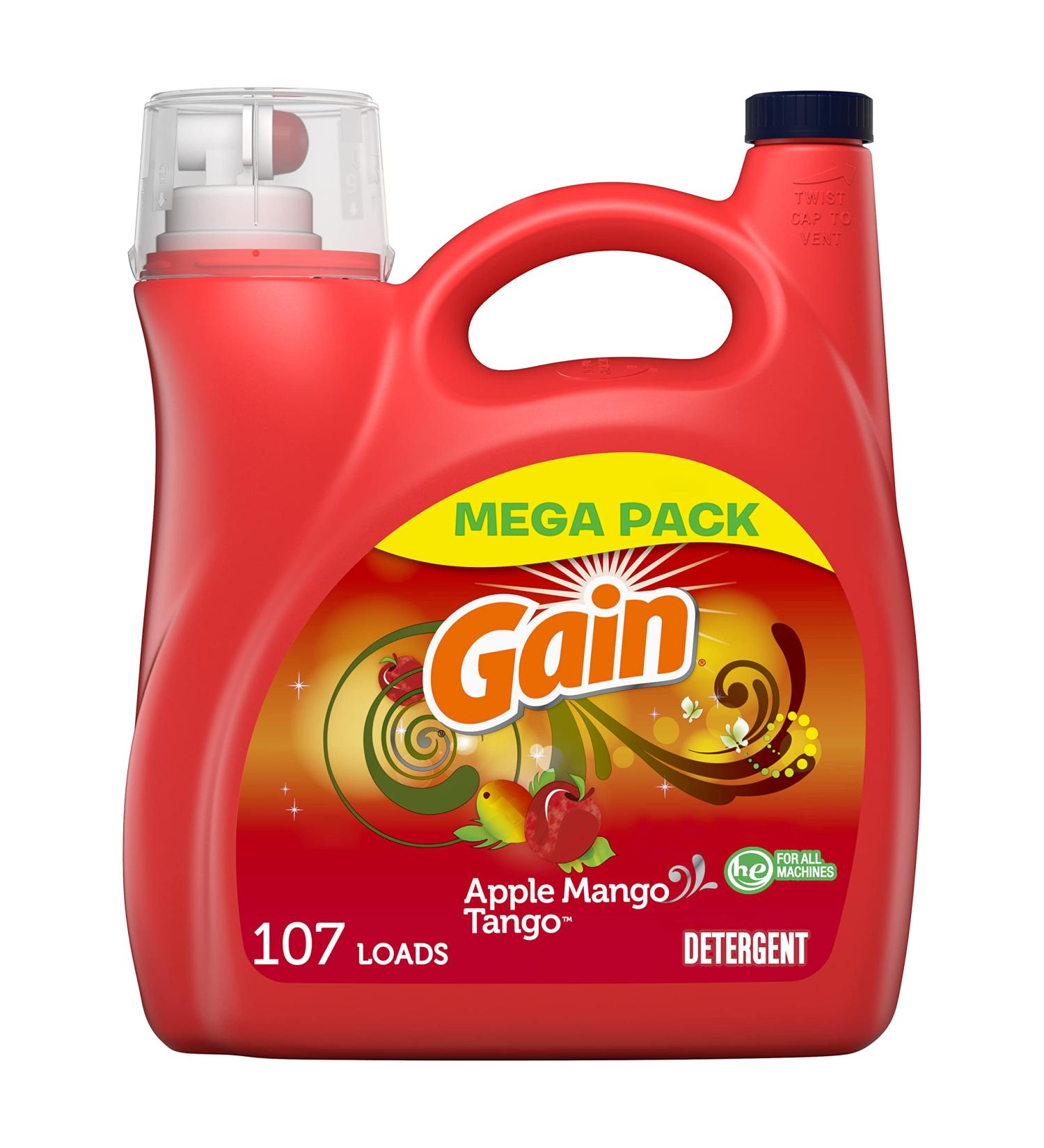 Gain Apple Mango Tango Liquid Laundry Detergent - 154 fl oz (107 Loads), HE Compatible - Buy Online on GoSupps.com